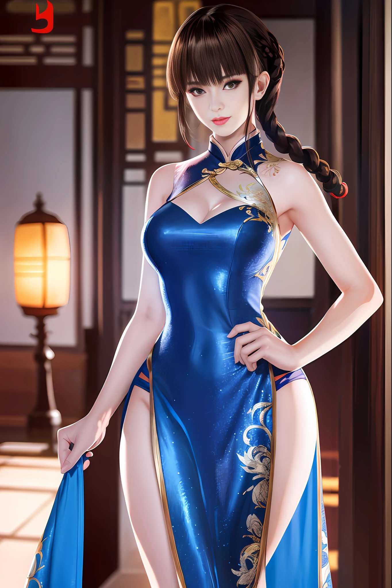 gorgeous Aerith Gainsborough from Final Fantasy VII remake in a red dress and earrings, ((sculptural body)), Mu Yanling, Queen of the Sea, inspired by Shen Shizhen, inspired by Li Meishu, inspired by Huang Ji, inspired by Lan Ying, inspired by Qiu Ying, inspired by Ma Yuanyu, inspired by Wang Meng, full body fairy, inspired by Park Hua, 4K picture quality, PBR rendering, UE engine --auto