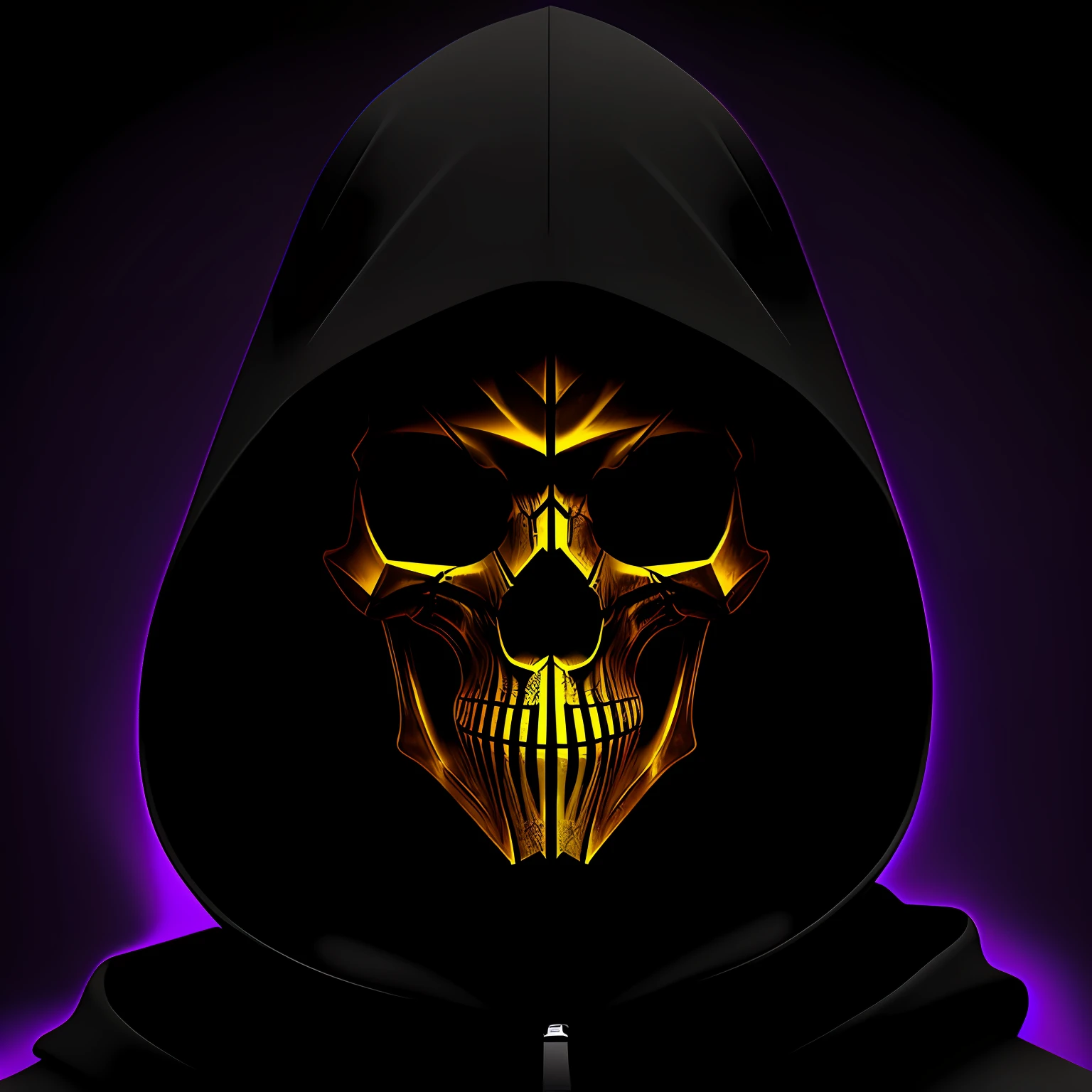 Hooded skull mask purple counter strike black background --auto