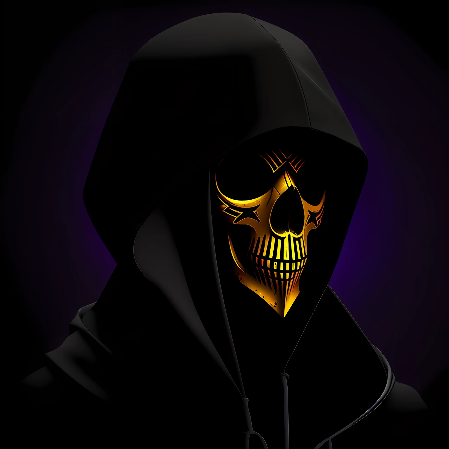 Hooded skull mask purple counter strike black background --auto