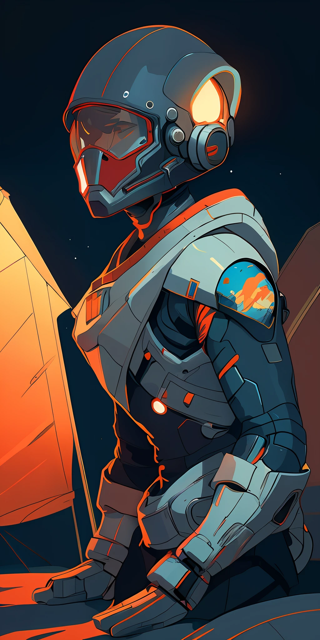 there is a man in a space suit standing on a spaceship, inspired by Victor Mosquera, sci-fi illustrations, sci - fi illustrations, detailed sci-fi art, tom whalen 8 k, jen bartel, sci-fi digital art illustration, scifi illustration, sci - fi illustration, sci-fi illustration, full art illustration, by Victor Mosquera