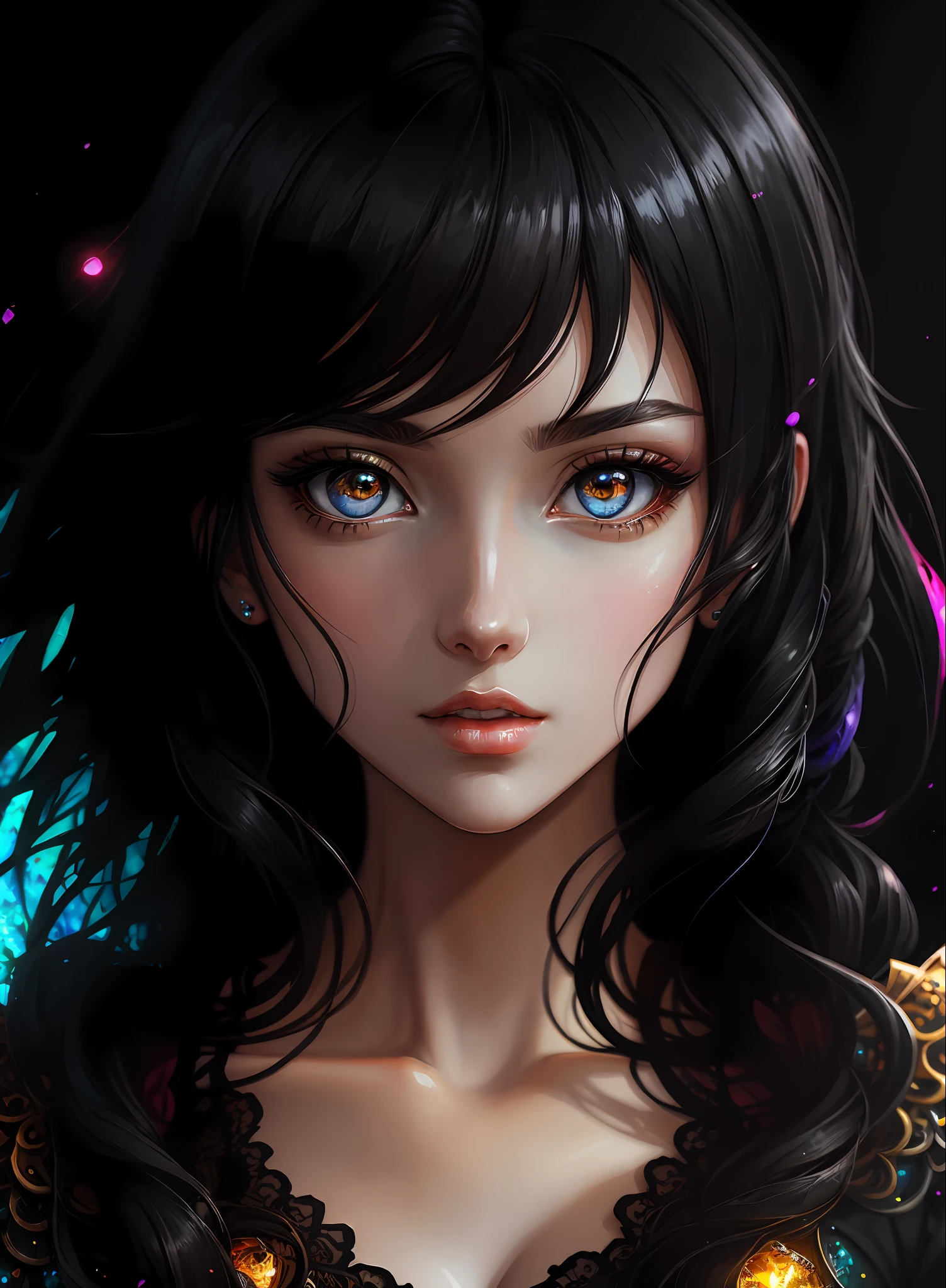 ((Best Quality)), ((Masterpiece)), (Real), (Detail),Anime Style, (1 Woman) Anime-like pretty woman with black hair, beautiful shining eyes like crystal clear glass, 4K high-definition digital art, stunning digital illustrations, stunning 8K artwork, colorful digital fantasy art, colorful and bright, Beautiful Digital Artwork, Colorful Digital Painting, Digital Anime Art, Beautiful Woman Portrait, 8K HD Digital Wallpaper Art, Gorgeous Digital Painting