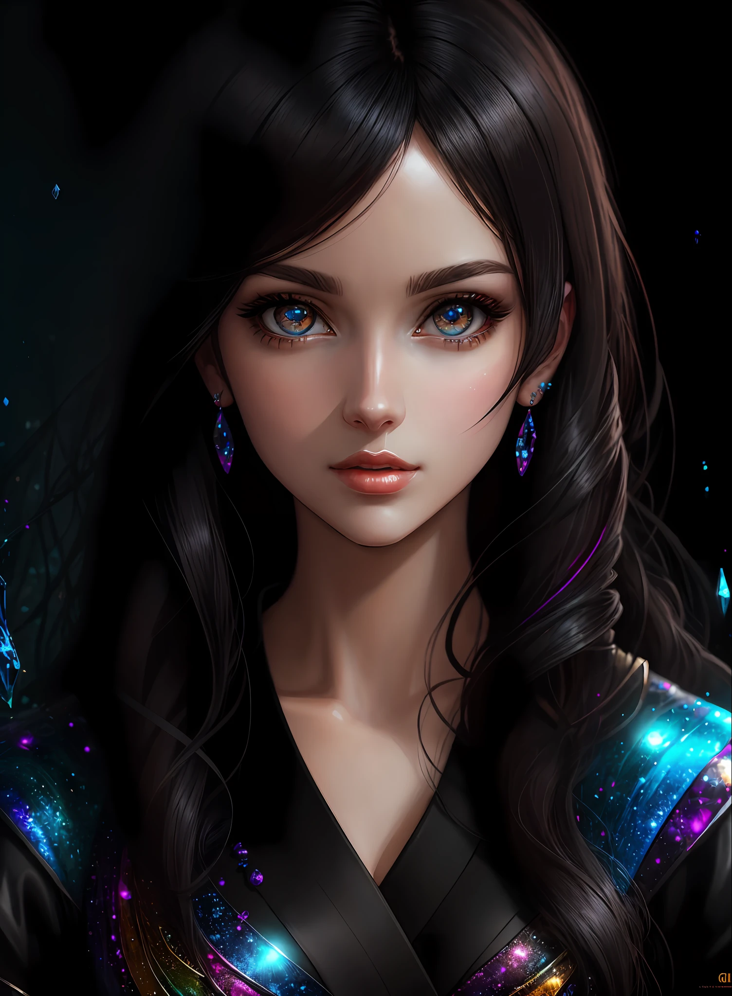 ((Best Quality)), ((Masterpiece)), (Real), (Detail),Anime Style, (1 woman) Close-up portrait of pretty woman with black hair, beautifully shining eyes like crystal clear glass, 4K high-definition digital art, stunning digital illustrations, stunning 8K artwork, colorful digital fantasy art, colorful, bright, beautiful digital artwork, colorful digital painting, digital anime art, portrait of beautiful and pretty woman, 8k hd digital wallpaper art, digital painting