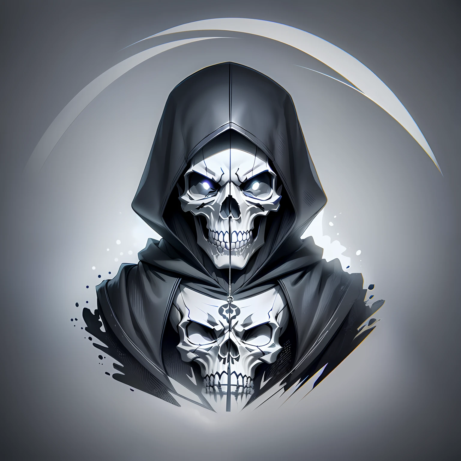 Hooded skull mask purple counter strike black background --auto