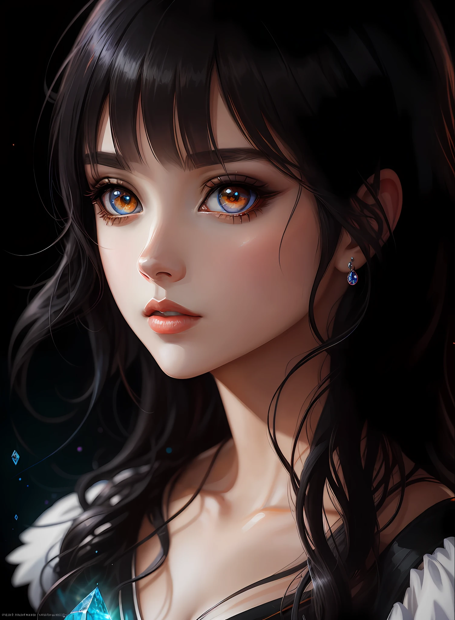 ((Best Quality)), ((Masterpiece)), (Real), (Detail),Anime Style, (1 woman) Close-up portrait of pretty woman with black hair, beautifully shining eyes like crystal clear glass, 4K high-definition digital art, stunning digital illustrations, stunning 8K artwork, colorful digital fantasy art, colorful, bright, beautiful digital artwork, colorful digital painting, digital anime art, portrait of beautiful and pretty woman, 8k hd digital wallpaper art, digital painting