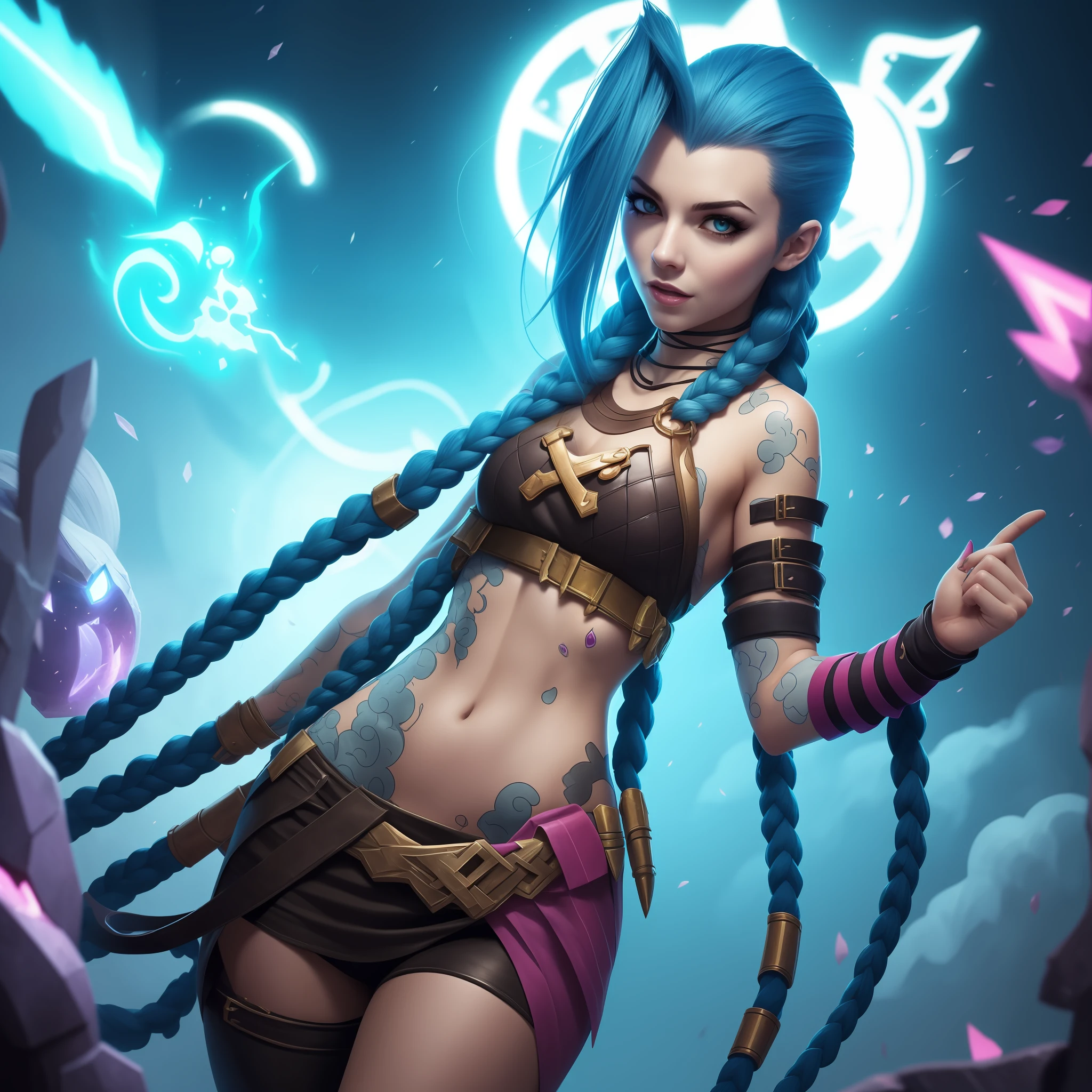 Jinx de league of legends de cuerpo completo