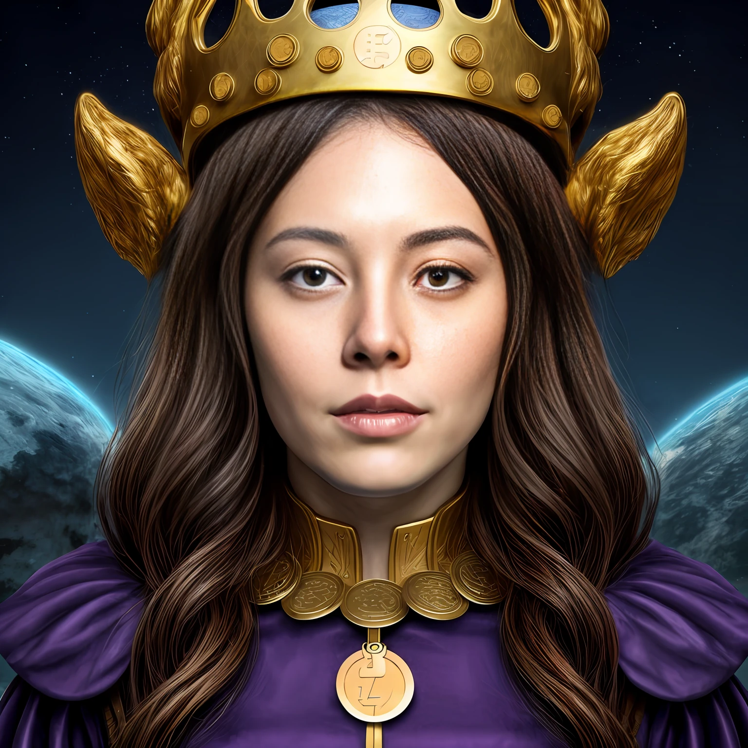 dogecoin,elon mush,a beautiful fantasy empress, 8k high quality detailed art