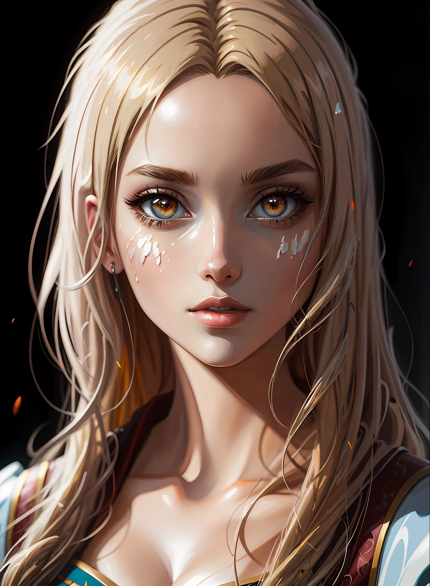 ((Best Quality)), ((Masterpiece)), (Real), (Detail),Anime Style, (1 Woman) Blonde pretty woman close-up, beautiful and moisturized eyes like clear glass, 4K high-definition digital art, stunning digital illustrations, stunning 8K artwork, colorful digital fantasy art, colorful, bright, beautiful digital artwork, colorful digital painting, digital anime art, portrait of beautiful and pretty woman, 8k hd digital wallpaper art, digital painting
