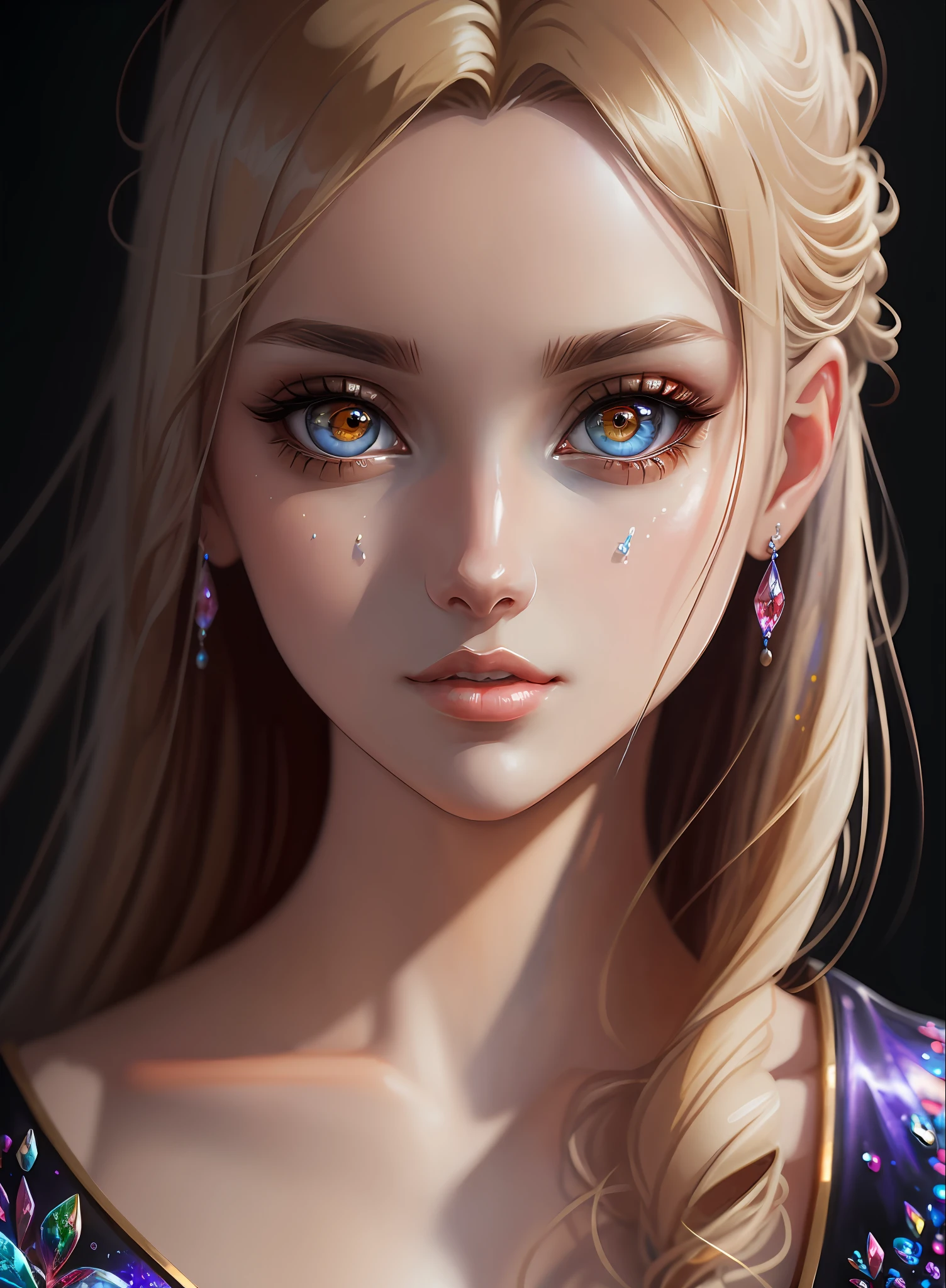 ((Best Quality)), ((Masterpiece)), (Real), (Detail),Anime Style, (1 woman) Close-up of blonde pretty woman, beautiful and moisturized eyes like crystal clear glass, face without makeup, 4K high-definition digital art, stunning digital illustrations, stunning 8K artwork, colorful digital fantasy art, colorful and bright, Beautiful Digital Artwork, Colorful Digital Painting, Digital Anime Art, Portrait of Beautiful and Pretty Woman, 8K HD Digital Wallpaper Art, Digital Painting