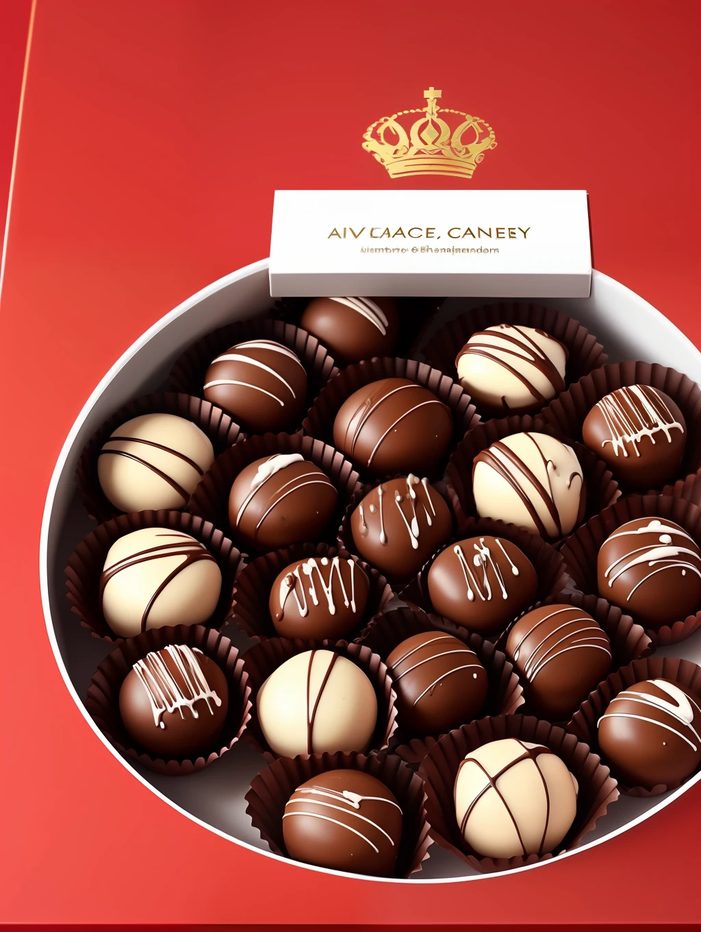 Masterpiece, Minimalism, close-up view from top, product close-up photo extremely detailed, luxury candy box with Belgium assorted chocolate candies inside, 8k, uhd