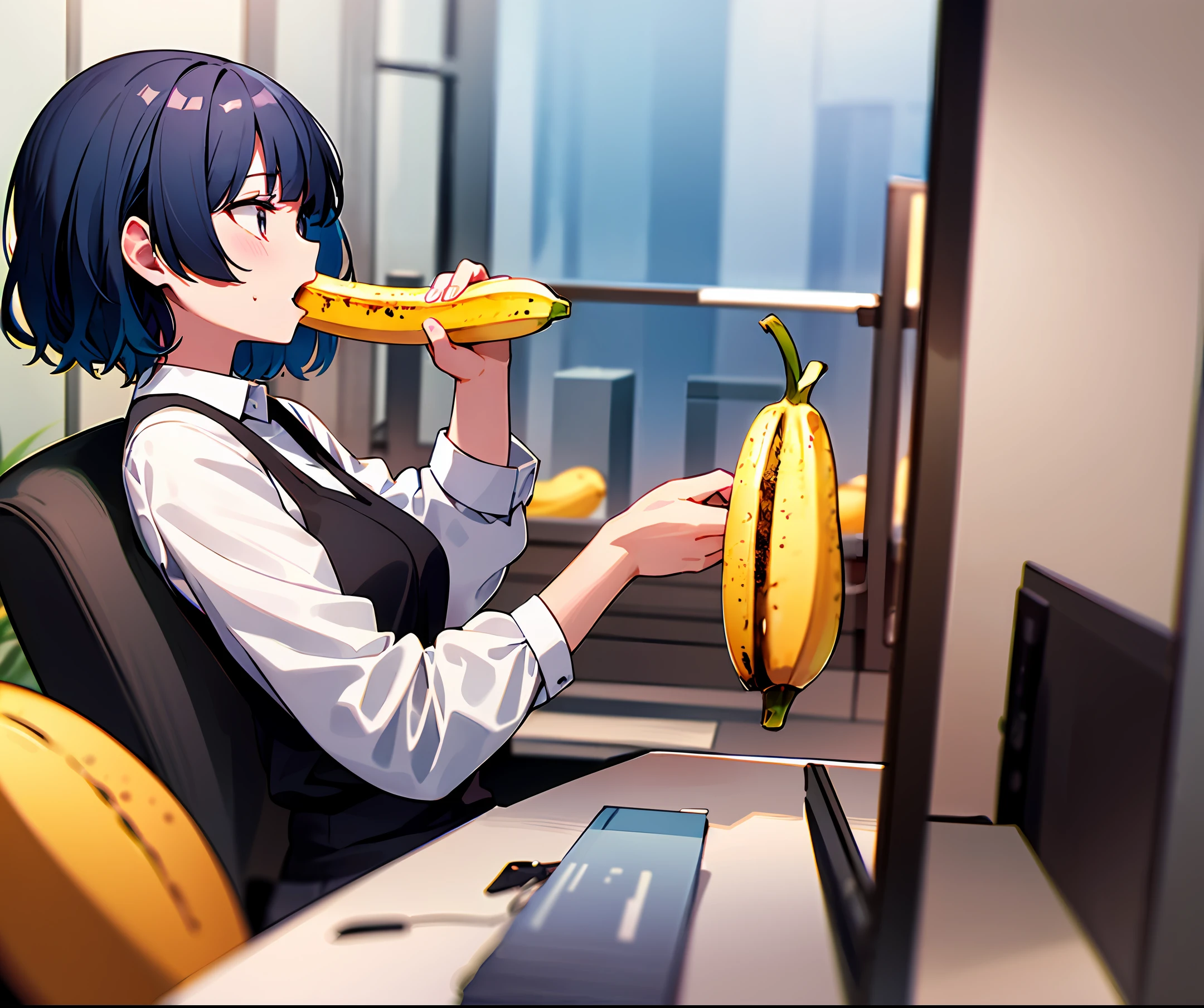 Saiko eating banana