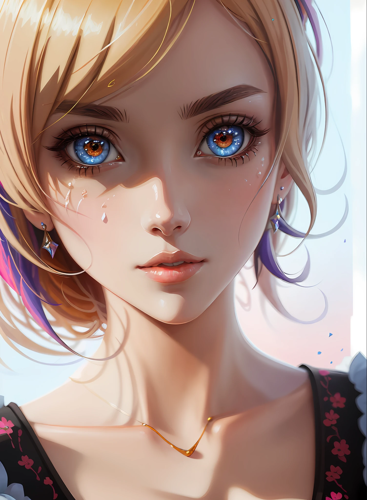 ((Best Quality)), ((Masterpiece)), (Real), (Detail),Anime Style, (1 woman) Close-up of blonde pretty woman, beautiful and moisturized eyes like crystal clear glass, face without makeup, 4K high-definition digital art, stunning digital illustrations, stunning 8K artwork, colorful digital fantasy art, colorful and bright, Beautiful Digital Artwork, Colorful Digital Painting, Digital Anime Art, Portrait of Beautiful and Pretty Woman, 8K HD Digital Wallpaper Art, Digital Painting