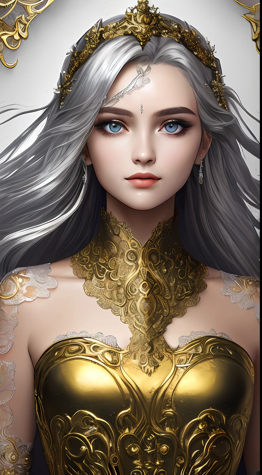 masterpiece, best quality, best quality, Amazing, beautiful detailed eyes,girl, finely detailed, Depth of field, extremely detailed CG unity 8k wallpaper, full body,(other Minato aqua:1.1), (a girl wears Clothes with a silver texture:1.2)，(extremely gorgeous metal style:1.2)，(Metal crown with ornate stripes:1.2)，(Various metals background:1.4)，Sputtered molten iron,(floating hair:1.1),(Hair like melted metal:1.2),(detailed face:1.2), (detailed eyes:1.2),(Clothes made of silver:1.2),(Clothes with gold lace:1.2),full body,(flowing gold and silver:1.3),(everything flowing and melt:1.3),(flowing iron:1.3),(flowing silver:1.3),(lace flowing and melt:1.3)
