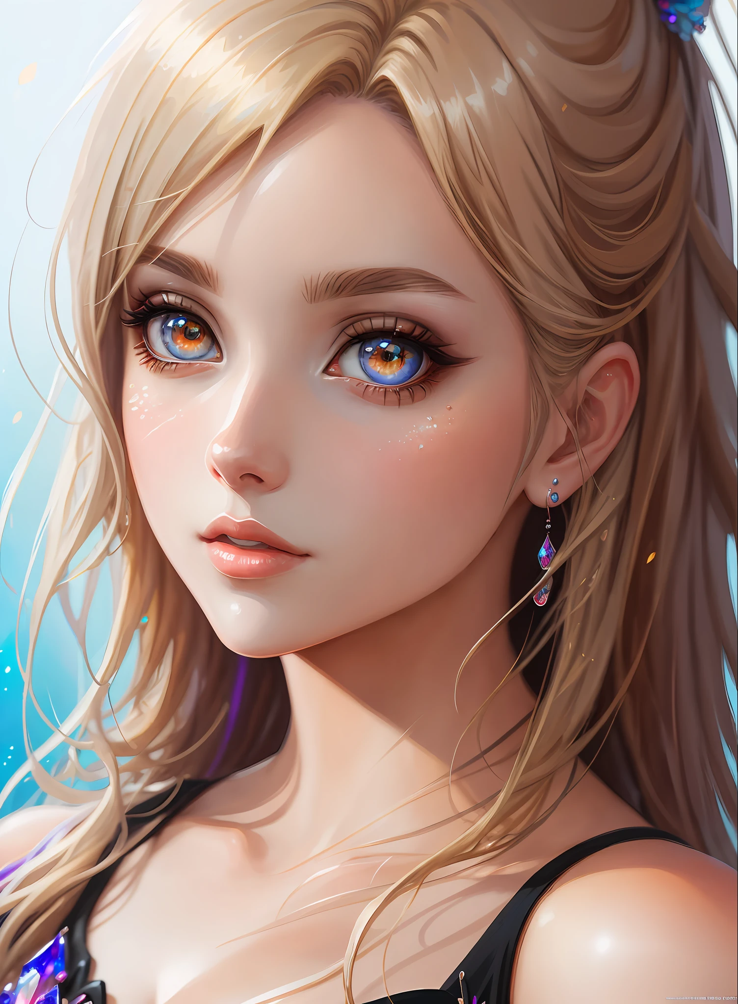 ((Best Quality)), ((Masterpiece)), (Real), (Detail),Anime Style, (1 woman) Close-up of blonde pretty woman, beautiful and moisturized eyes like crystal clear glass, face without makeup, 4K high-definition digital art, stunning digital illustrations, stunning 8K artwork, colorful digital fantasy art, colorful and bright, Beautiful Digital Artwork, Colorful Digital Painting, Digital Anime Art, Portrait of Beautiful and Pretty Woman, 8K HD Digital Wallpaper Art, Digital Painting