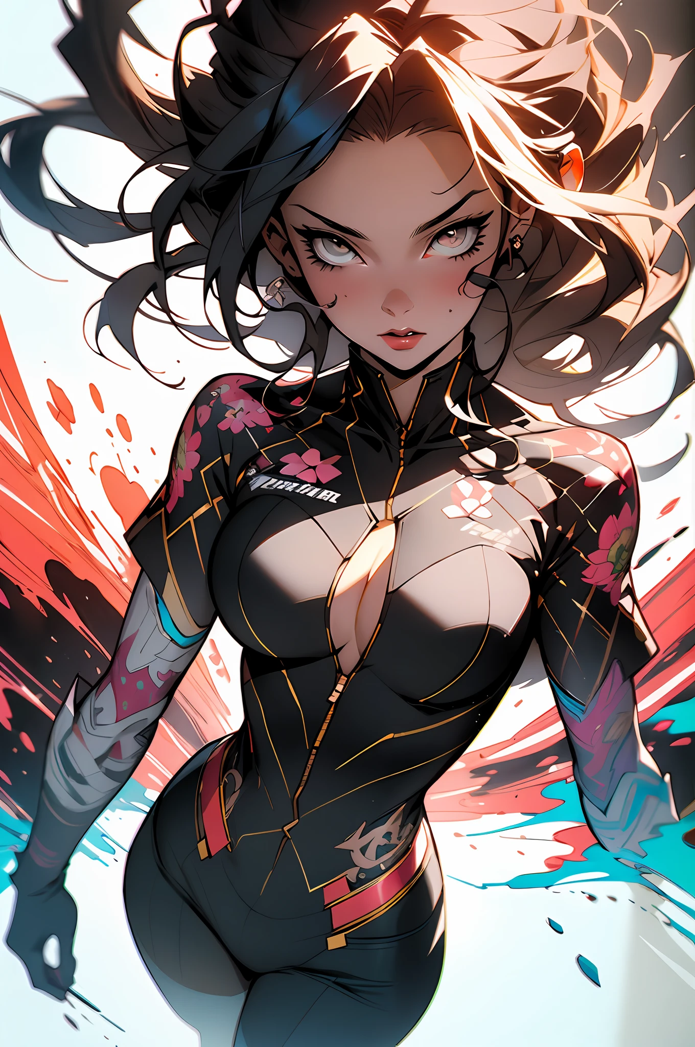 ::((melhor qualidade)), ((obra-prima)), (muito detalhado:1.3)photo, sticker banksy art,demi rose , freedom, soul, digital illustration, comic style, perfect anatomy, centered, approaching perfection, dynamic, highly detailed, watercolor painting, artstation, concept art, smooth, sharp focus, big breast, illustration, art by carne griffiths and wadim kashin,,alone anime girl with a medium lenght pose and cute clothes, l hair long red, heterochromia, perfect anatomy, centered, approaching perfection, dynamic, highly detailed, character sheet, artstation, concept art, smooth, sharp focus, illustration, art by kim jung gi,, artgerm, carne griffiths and wadim kashin , sasha yakovleva, loish, jeremy mann, full body shot, character sheet, lightningwave, beautiful anime watercolor painting ,paint dripping by tim okamura, victor nizovtsev, greg rutkowski, noah bradley. trending on artstation, 8k, masterpiece, graffiti paint, fine detail, full of color, intricate detail, golden ratio illustration,monochromatic backgroun, 4k, masterpiece, highres, absurdres, natural volumetric lighting and best shadows, deep depth of field, sharp focus