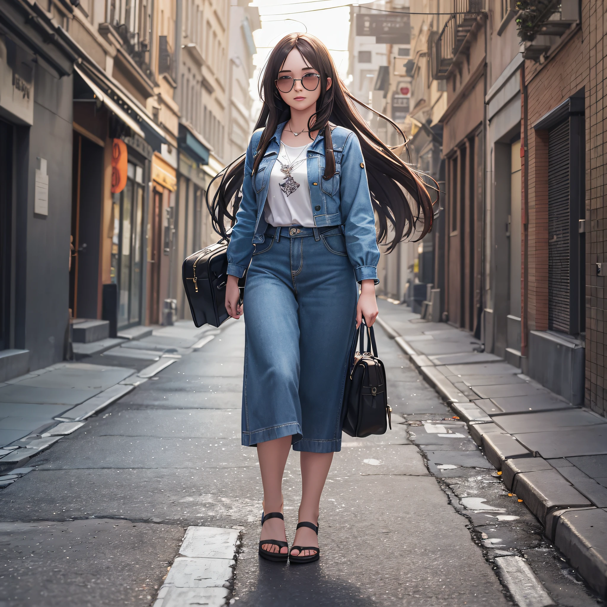 street style photo of a woman, shot on sony a 7RIII, Sunlight