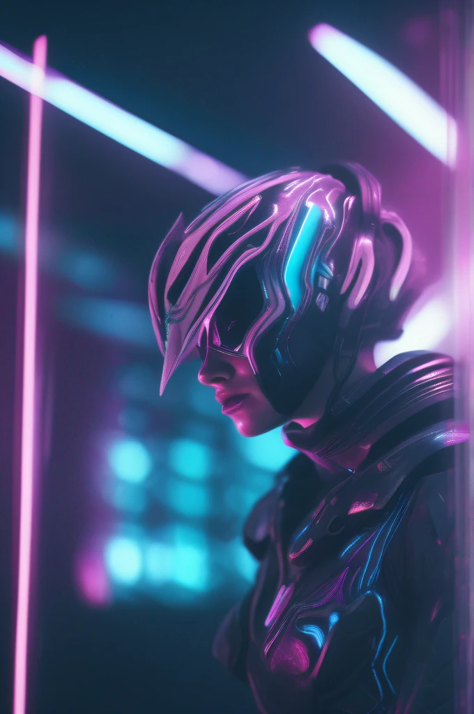Vaporwave, Warframe, War Mechanics, Realistic Portrait Photography + Dynamic Composition for Film Shooting, Incredible Detail, Sharping, Details + Intricate Details + Professional Lighting, Film Lighting + 35mm + Anamorphic + Light Room + Cinematography + Bokeh + Lens Glare + Film Grain + HDR10 + 8K + Marcin Nagrappa + Rebecca Mirren