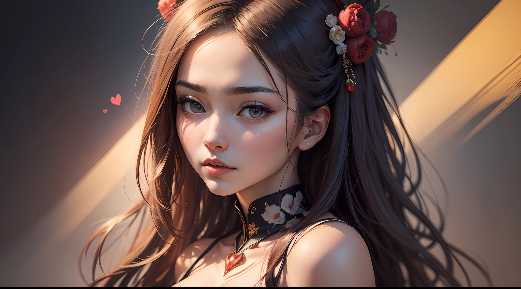 (masterpiece, top quality, high resolution, absurdity, detail: 1.2), (Japan man, beautiful female heart, abstract, artistic), gentle, heartwarming, one beautiful woman, emotional, animalless, beautiful heart, feminine, mysterious, warm impression, gentle heart of a woman,