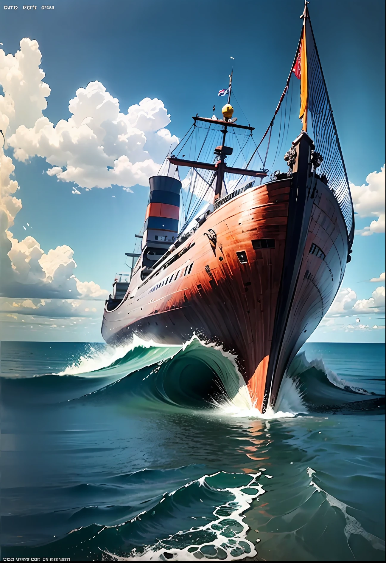 A giant ship in the form of a sea surface