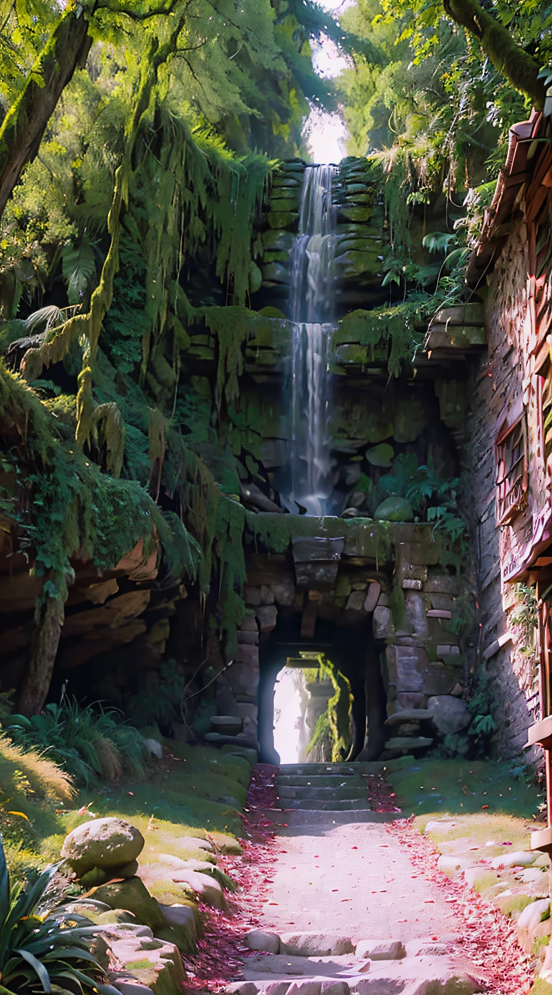 (Empty) (pure scenery) Walking on the mossy stone steps, it is as if you are in a fairytale world #Wonderland on earth