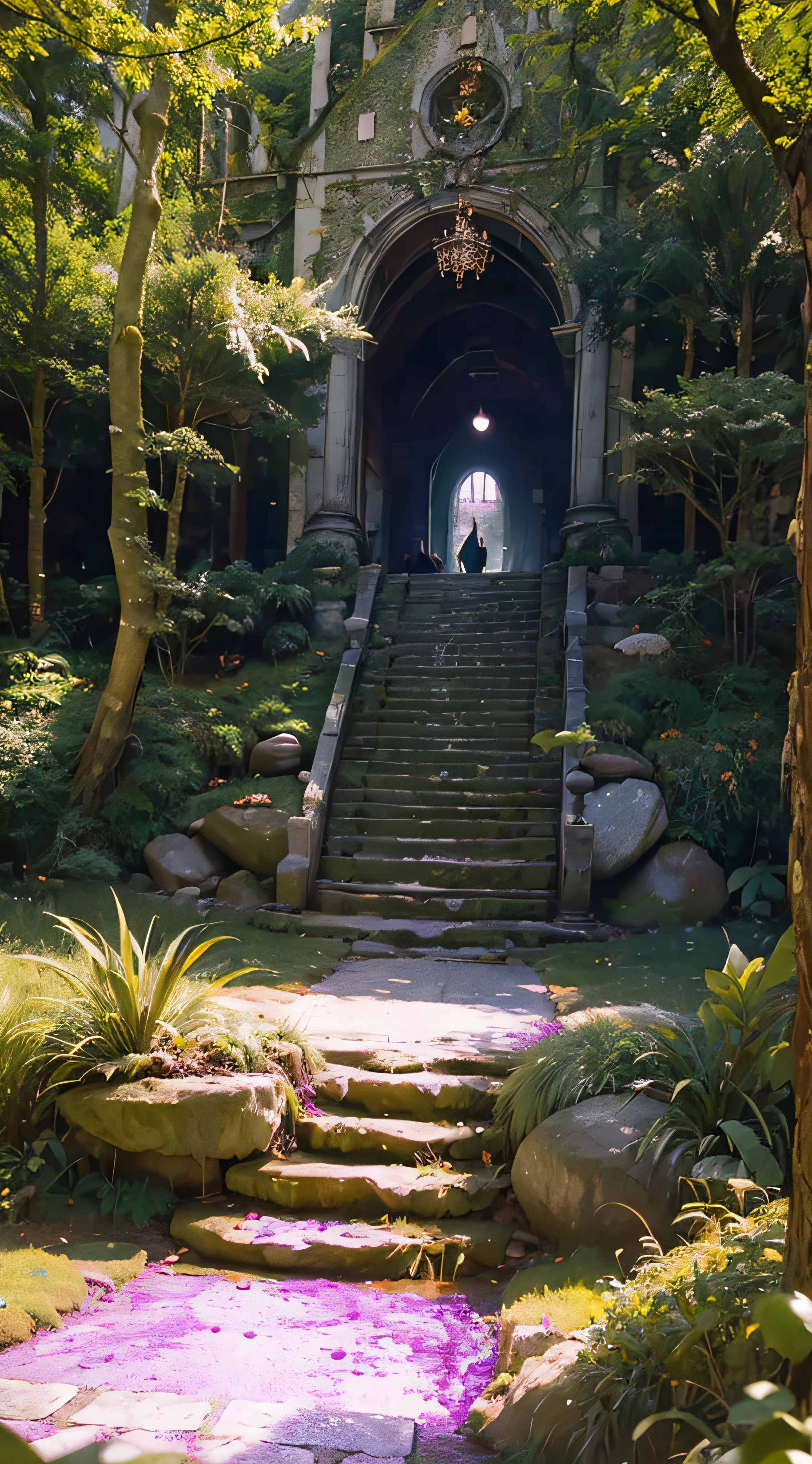 (Empty) (pure scenery) Walking on the mossy stone steps, it is as if you are in a fairytale world #Wonderland on earth