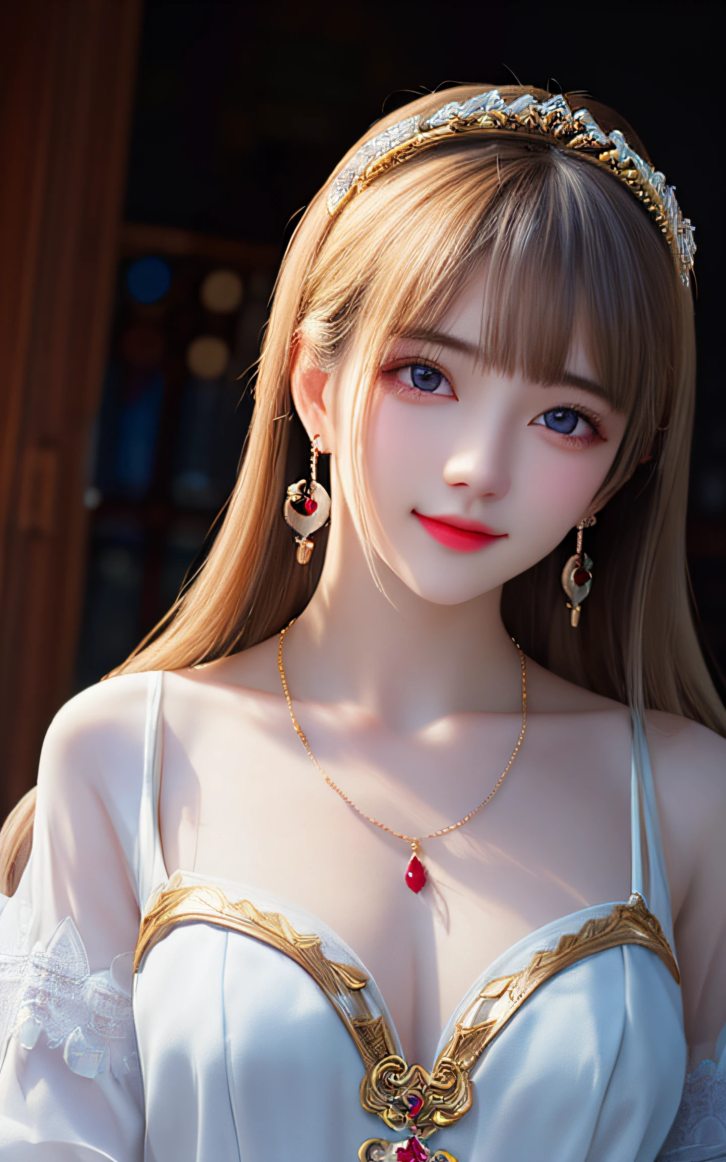 ((extremely detailed CG)), ((8k_wallpaper)), (masterpiece),best quality, high resolution illustration, hyperdetailed, highres,((Overexposure)),
bare shoulders,(Upper body),head tilt, seiza, seductive smile,
1girl,long hair,beautiful_face,Highly detailed and beautiful eyes,(an extremely delicate and beautiful),(Beautiful and detailed facial depiction),Mature women
Chinese antique clothing,White and blue Taoist robe,earrings,necklace,
Winter snow,((bust
Body))