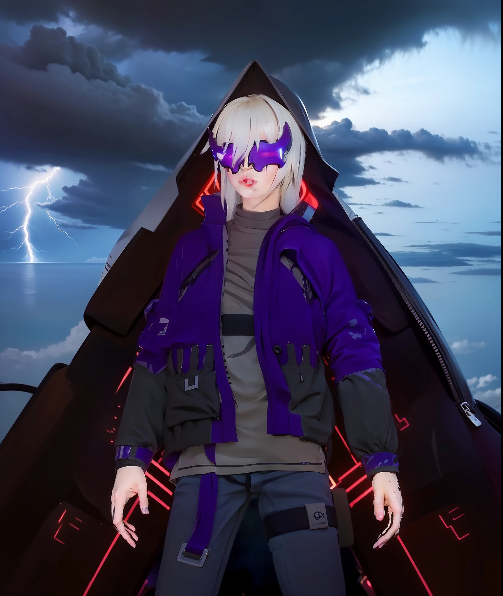 The sky is full of lightning, overcast clouds, ultra realistic, photorealistic, masterpiece