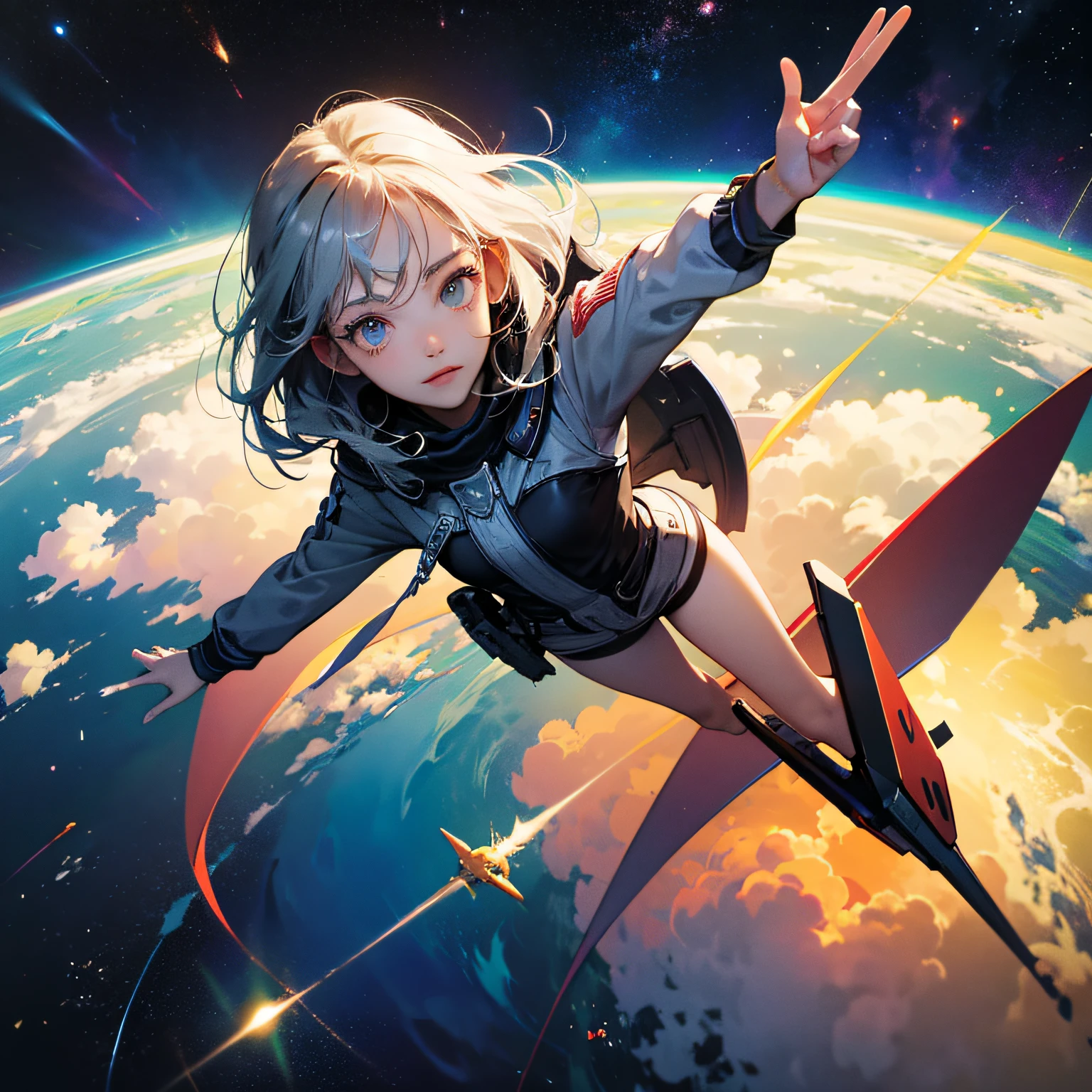 absurd res, high res, (masterpiece:1.4), ultra-detailed, 1girl, from above, space, floating --auto