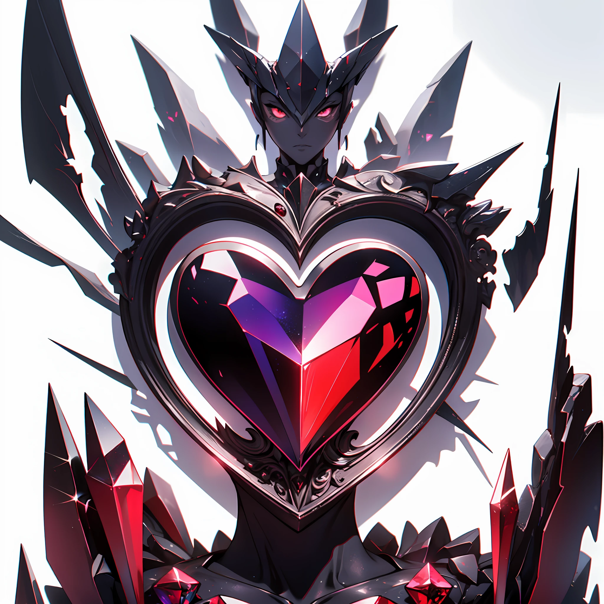 heart-shaped red crystal, anime style, highly detailed, 2d illustration, done in photoshop, vibrant colors, composite lighting, (white background:1.5), (blank background:1.5), sharp and crisp image, high quality textures