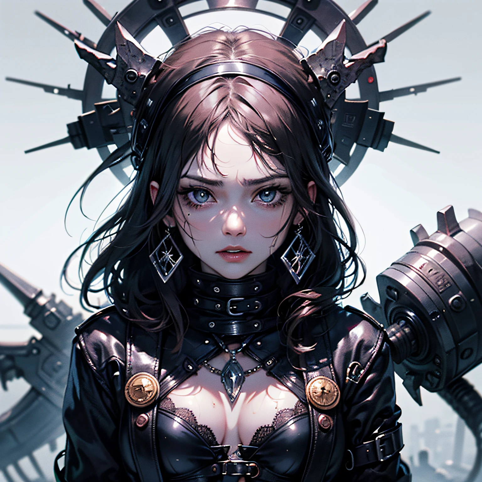 Angry face, BDSM, slave, rubber, black corset, bondage, collar, NSFW, (best quality, 8k, masterpiece: 1.3))), clear focus: 1.2, (layer cut, large: 1.2), beauty with perfect figure: 1.4, slender abs: 1.2, wet body: 1.5, highly detailed face and skin texture, detailed eyes, double eyelids, long hair, shyness --auto