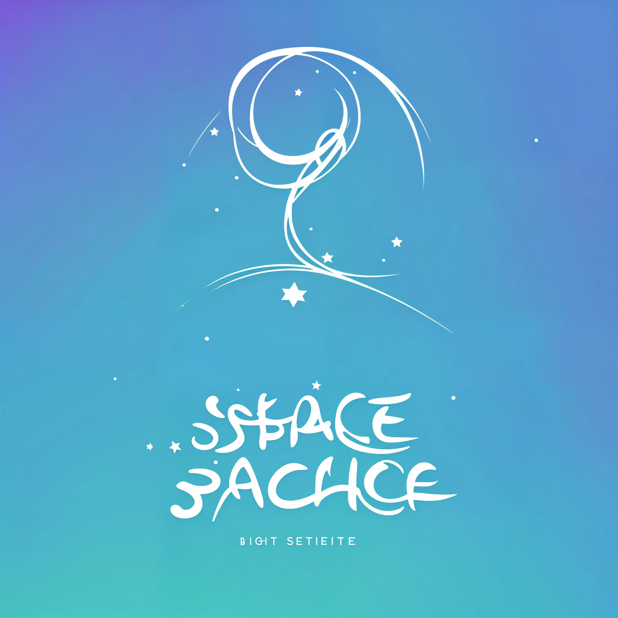 Light blue, fuzzy, logo, band, letter: space palette