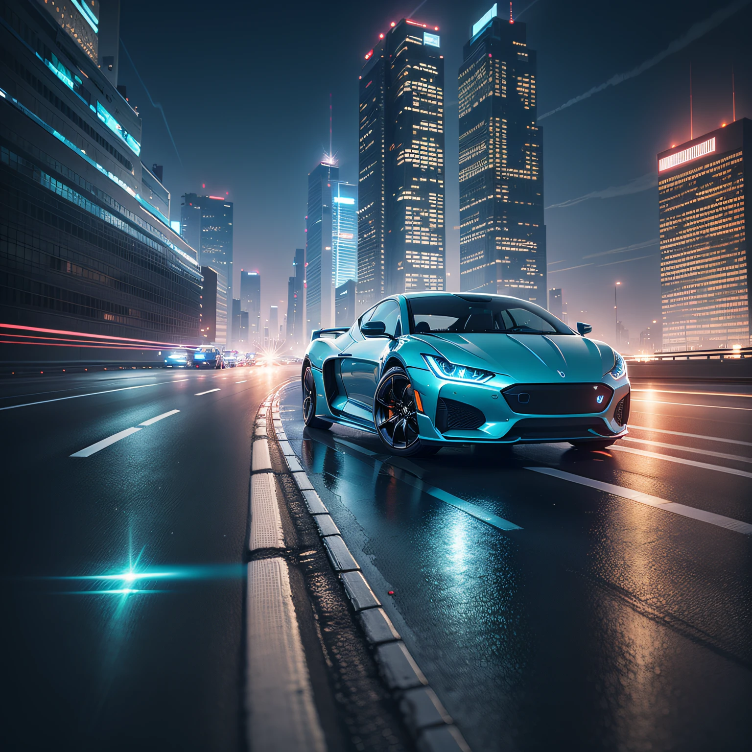 city, sao paulo, futuristic, night, car of the future, beautiful --auto