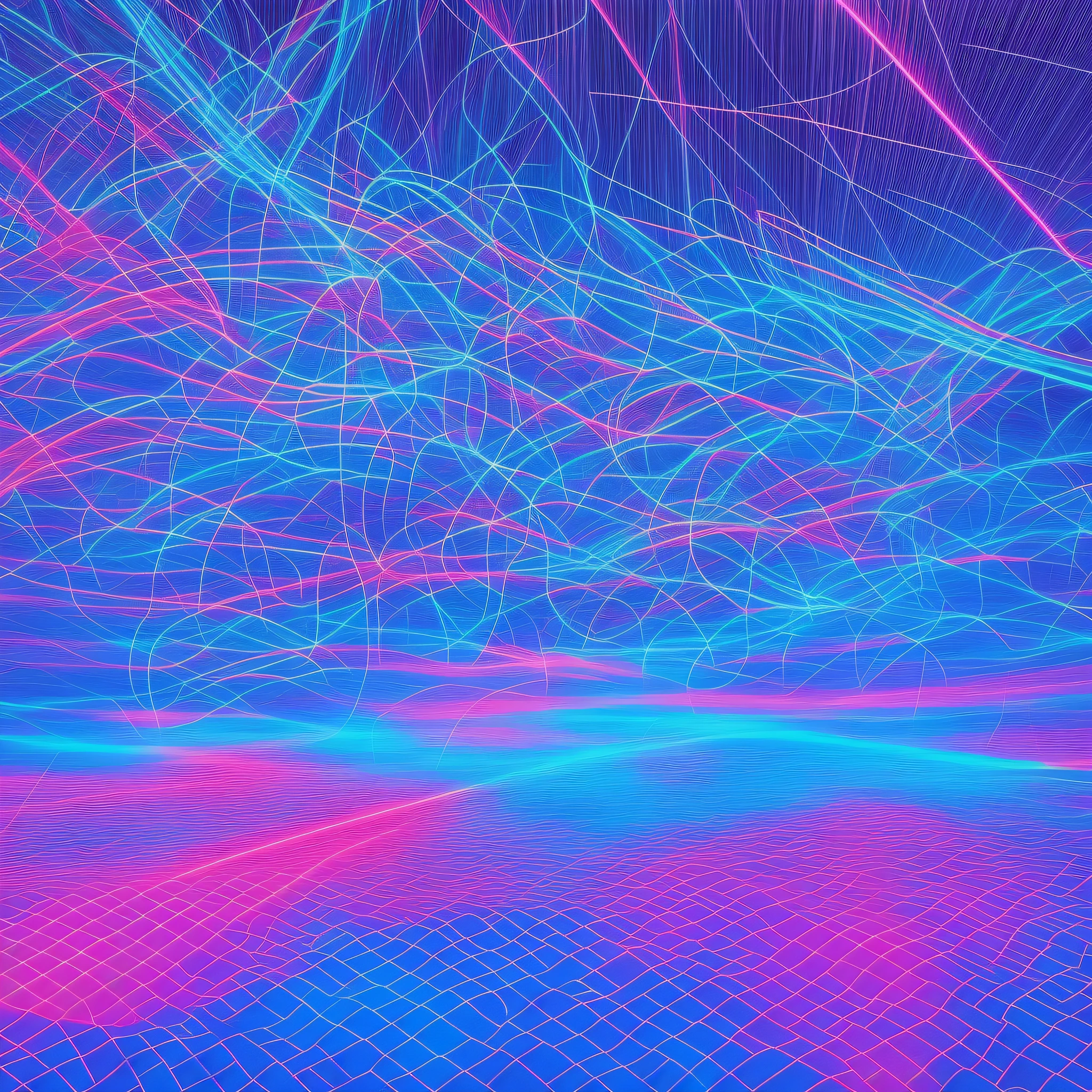 (supercomputer, near future)), black light lighting, (cyberpunk, PC monitor, rainbow, holographic: 1.6), (cable, wire, monitor, laboratory, indoor, room, simple background