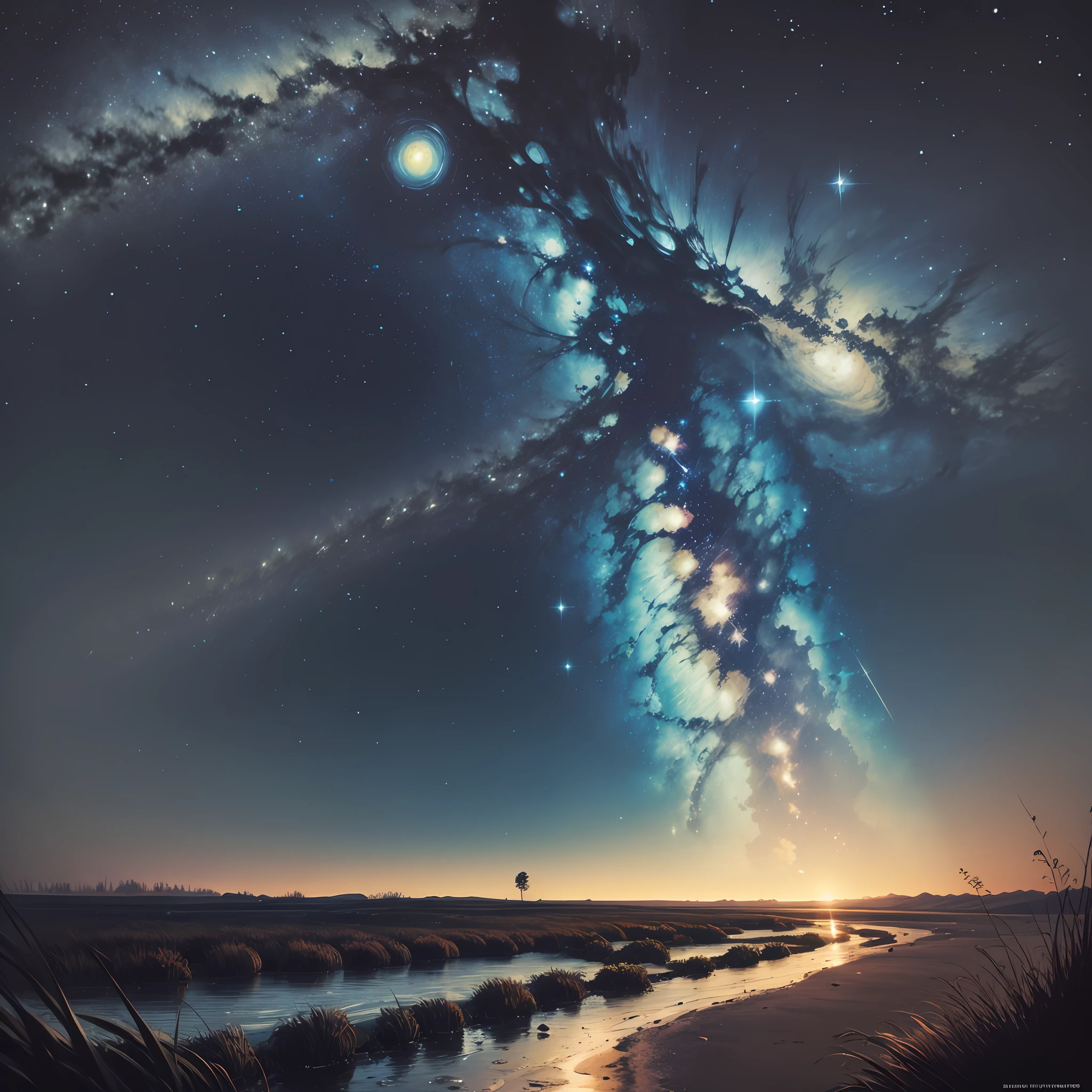 Create a wallpaper image with reference to Van Gogh's painting (Starry Night). --auto