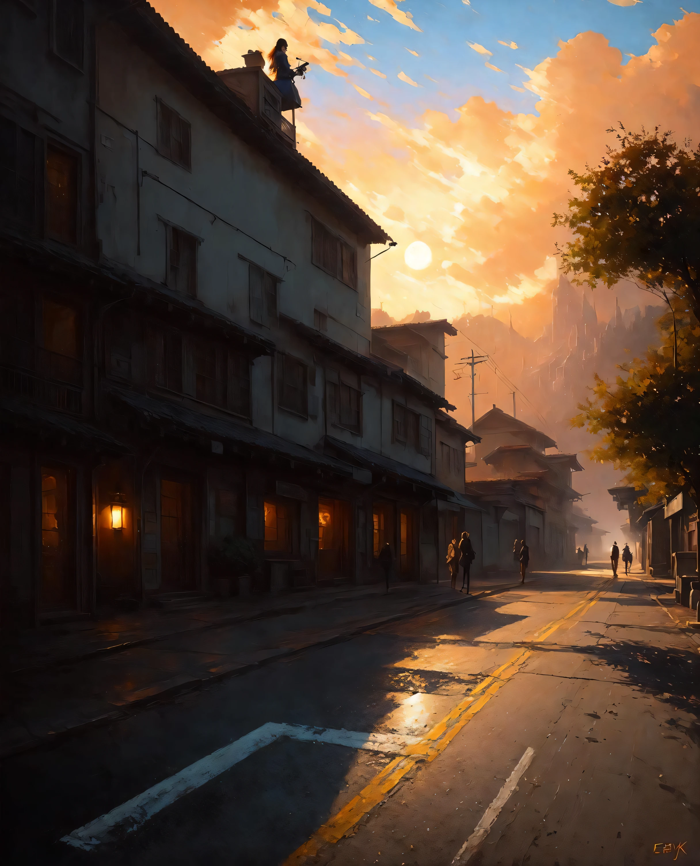 (extremely detailed unity 8k wallpaper), full shot body photo of the most beautiful artwork in the world, beautiful women, sunset, professional majestic oil painting by Ed Blinkey, Atey Ghailan, Studio Ghibli, by Jeremy Mann, Greg Manchess, Antonio Moro, trending on ArtStation, trending on CGSociety, Intricate, High Detail, Sharp focus, dramatic, photorealistic painting art by midjourney and greg rutkowski