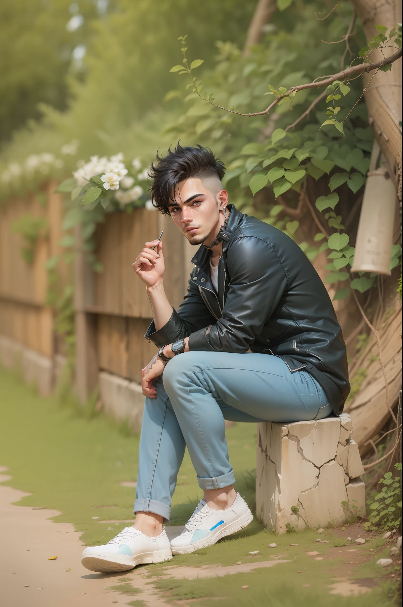 Background change cyberpunk handsome boy ultra realistic face