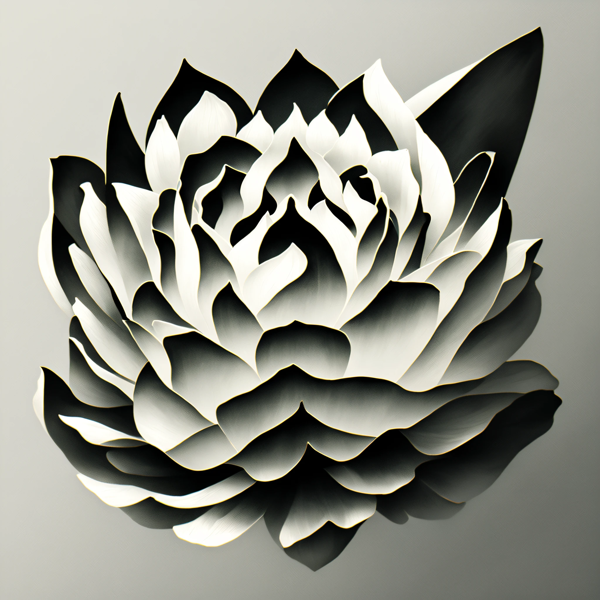 Commercial logo, rose logo, ancient symbol, minimalist minimalist logo, white outline, profile picture, black and white logo, black background, symmetrical lotus pattern, granular image --auto
