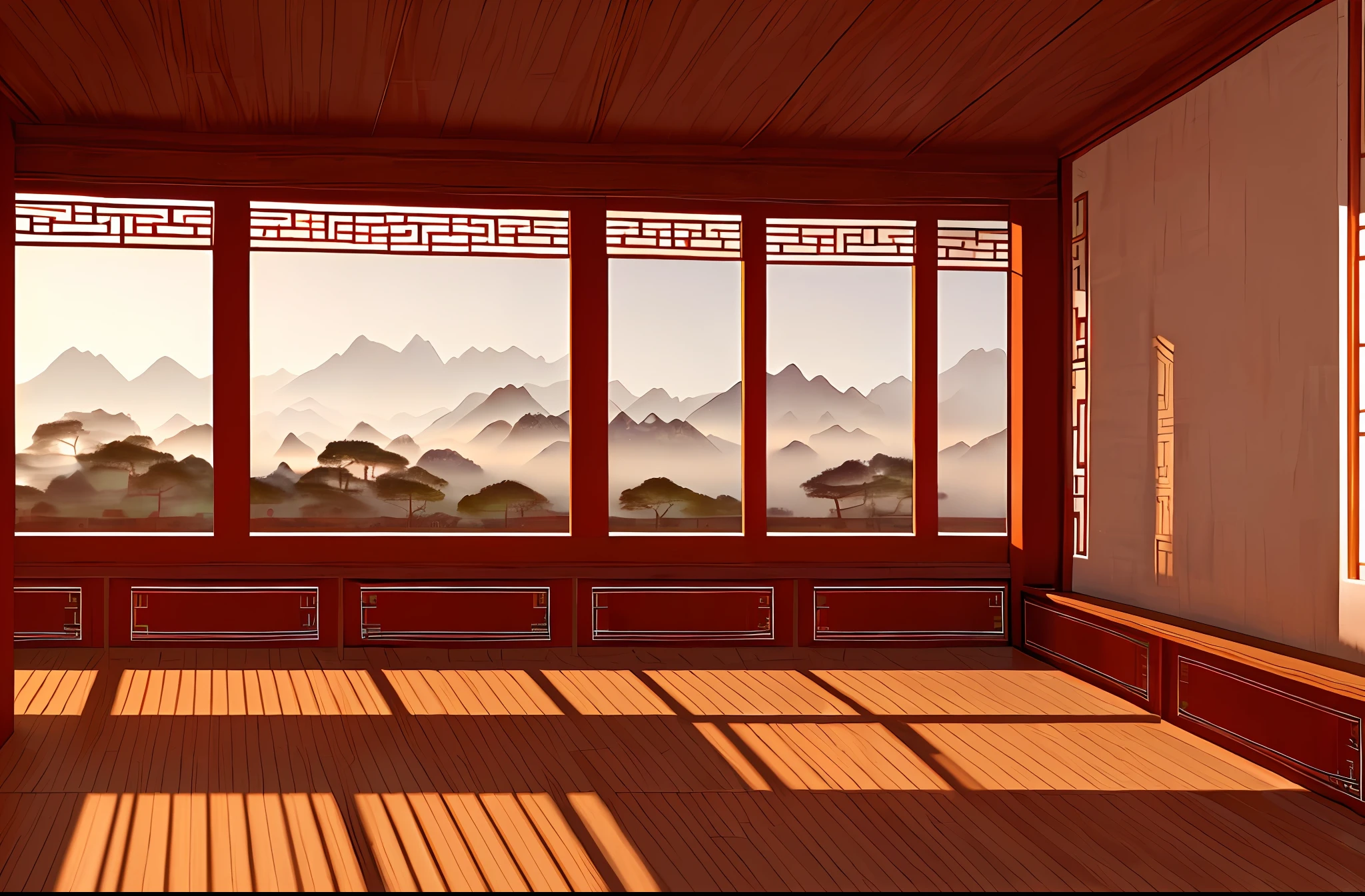 Masterpiece, best quality, ancient Chinese interior scene, daylight rendering, white