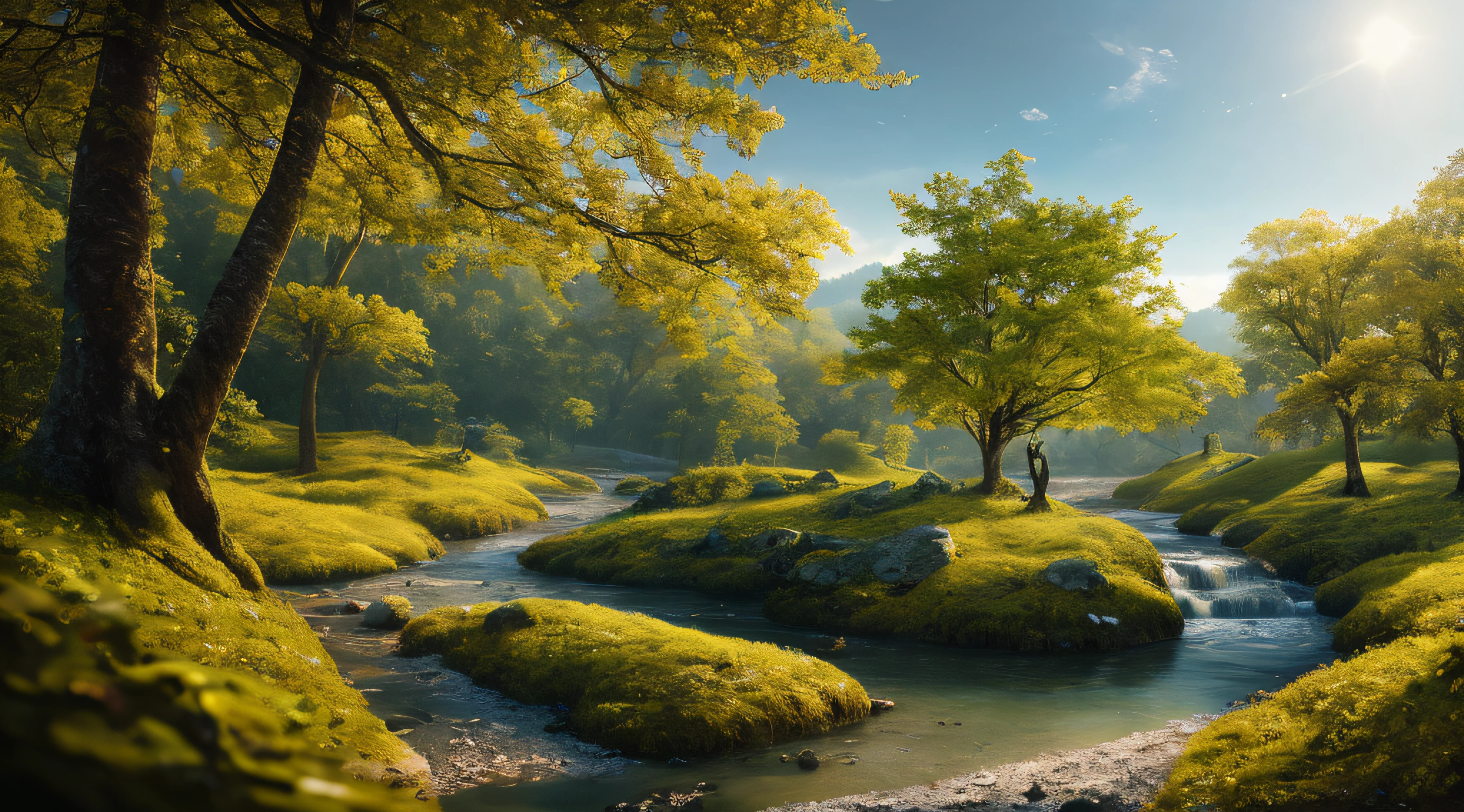 masterpiece, best quality, high quality, extremely detailed CG unity 8k wallpaper, The vast and quiet taiga stretches to the horizon, with dense green trees grouped in deep harmony, as the fresh breeze whispers through their leaves and crystal snow lies on the frozen ground, creating a stunning and peaceful landscape, Bokeh, Depth of Field, HDR, bloom, Chromatic Aberration ,Photorealistic,extremely detailed, trending on artstation, trending on CGsociety, Intricate, High Detail, dramatic, art by midjourney