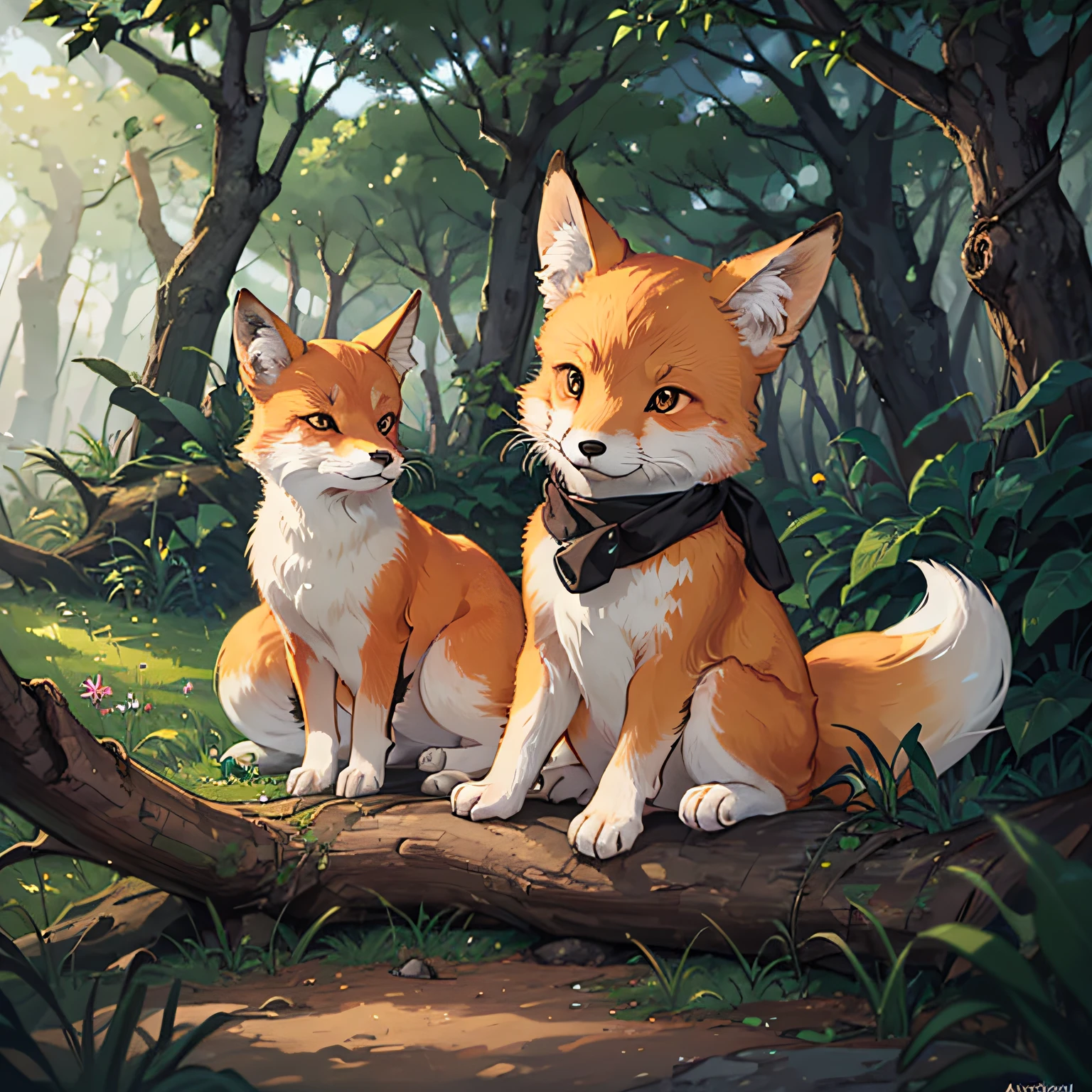 There is a little fox called Little Obedient, he is the most mischievous little animal in the forest. Every day, he enjoys playing with his friends and exploring the mysteries of the forest. --auto
