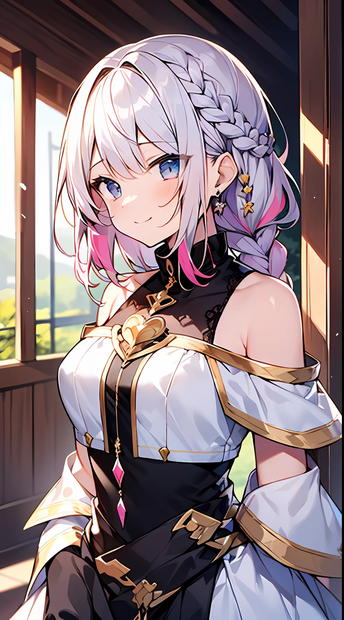 (incredibly absurdres absolutely resolution: 1.5), highest quality, masterpiece, ultra high resolution, 8k, (multiple girls), (gorgeous dresses with many gorgeous and colorful decorations) BREAK shoujo manga style, (li), soft line drawing, digital enhancement, shojo manga touch, environmental change scenes, shojo manga core, ( Hair length to shoulders))), (((short braid))), teasing smile, ancient capital of the West, angle from which the whole body is visible, entangle, beautiful and aesthetic: 1.5, High quality: 1.3