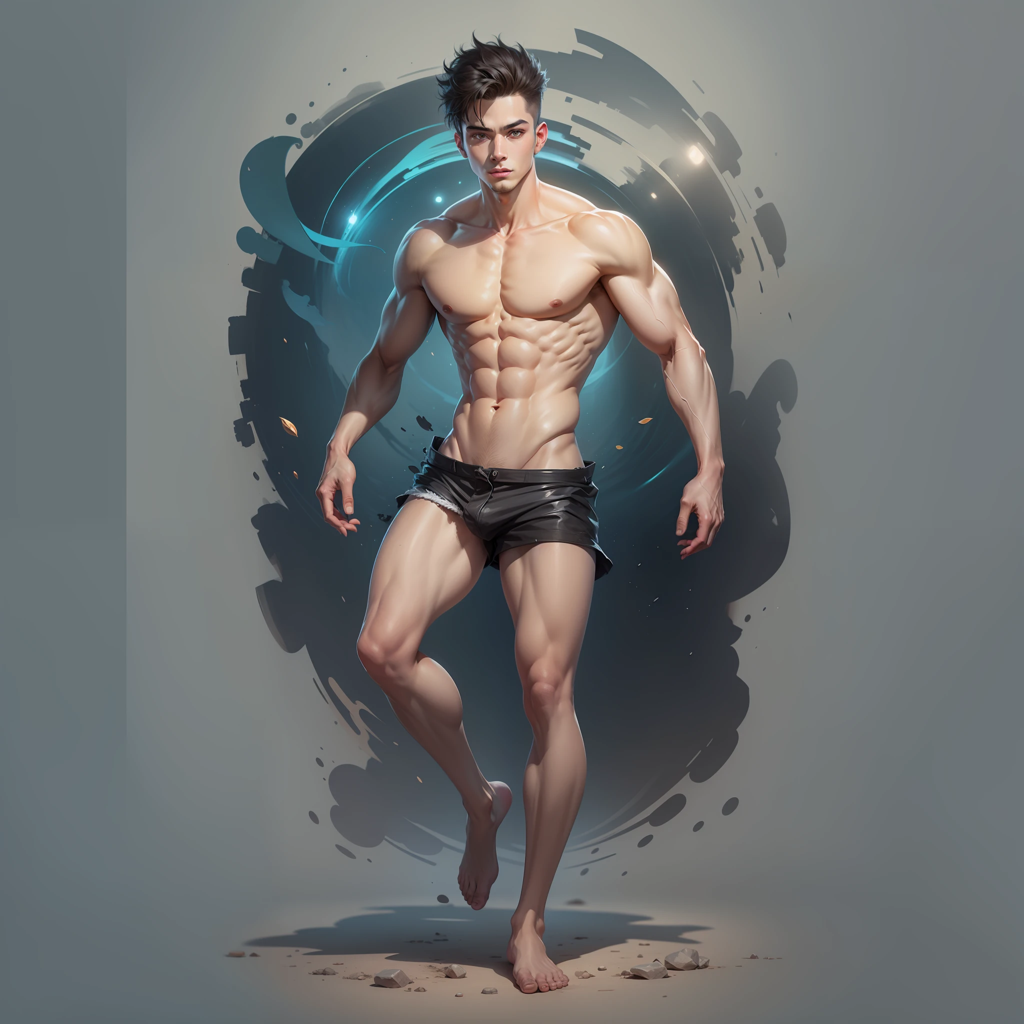 Draw a boy without clothes, full body, 4K quality
