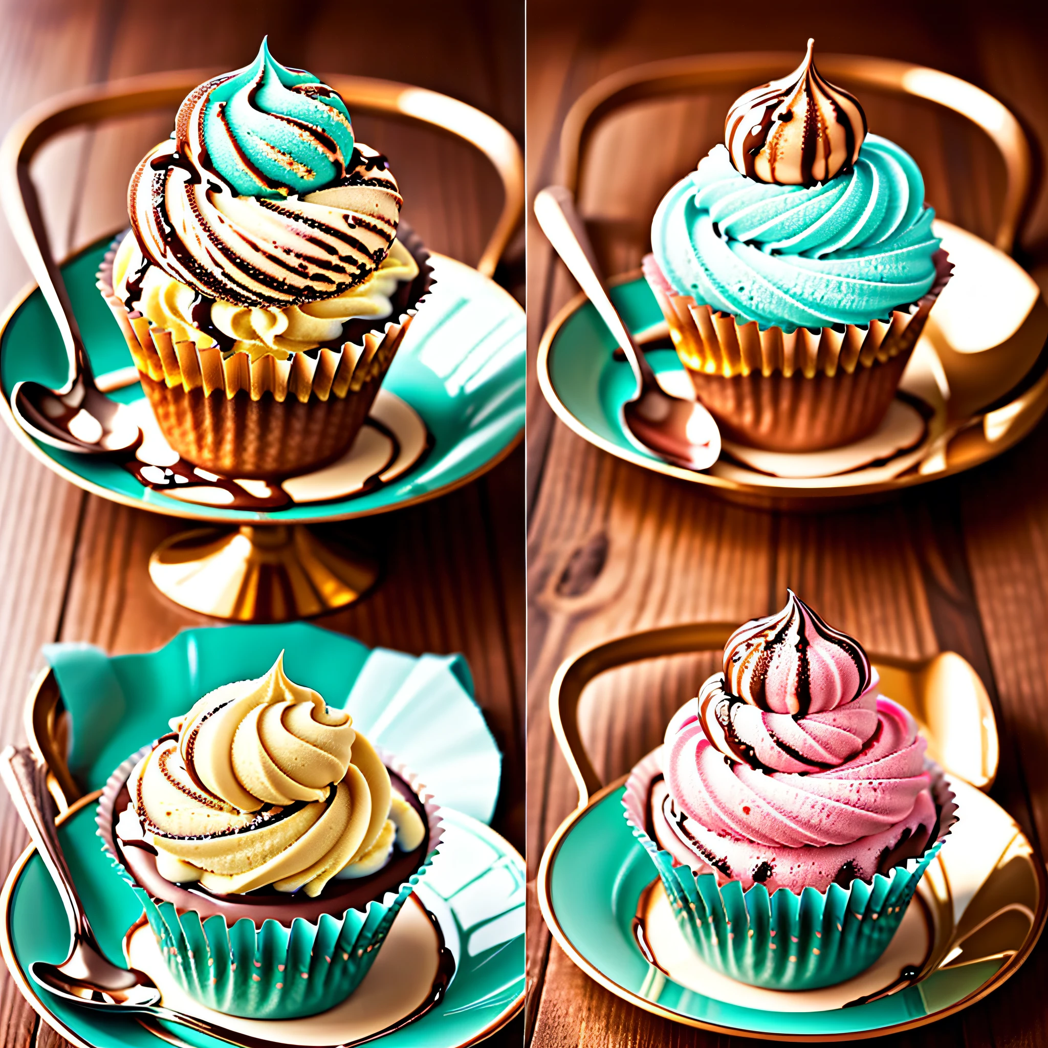 create a visually stunning image of a delicious ice cream treat. the style should be elegant and refined, with carefully crafted details and textures. use a pastel color palette to convey a sense of sweetness and delicacy. set the scene in a sophisticated dessert shop with a touch of vintage charm. --ar 2:3
