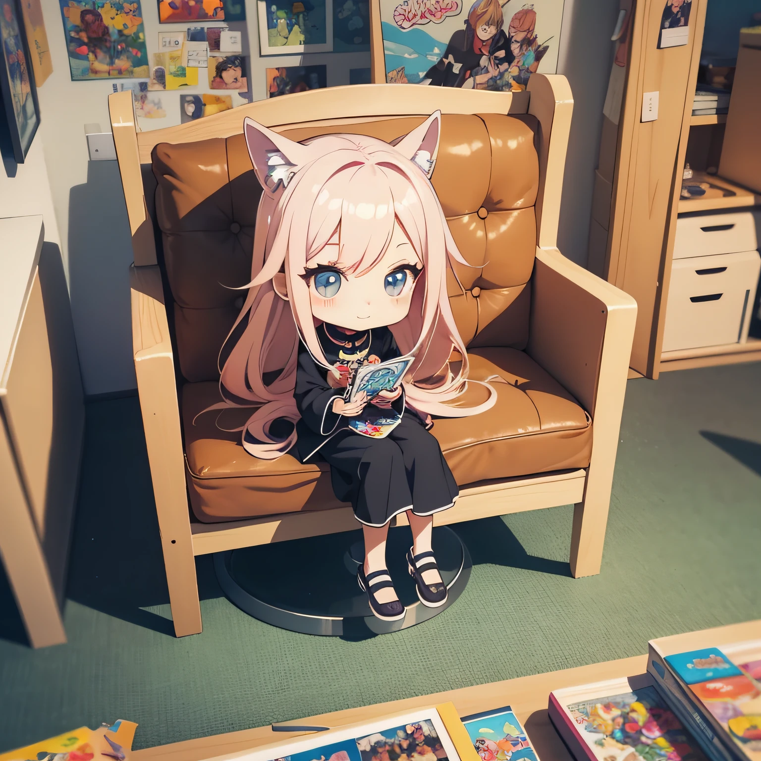 long hair cartoon girl sitting on chair, cartoon art style, cartoon cute, chibi girl, cute cartoon style, cute art style, cartoon style, charikatura, cartoon style illustration, cartoon digital art, cartoon art style, cute digital art, cute anime girl portrait, chibi, chibi style, Cute Cute Girl 2 Long Hair Cartoon Girl Sits on Chair, Anime Drawing, DeviantArt Contest Winner, Pop Art, Cartoon Art Style, Cartoon Cute, Chibi Girl, Cute Cartoon Style, Cartoon Style, Cartoon Style Illustration, Cartoon Digital Art, Cartoon Art Style, 3rd Person, Head Big, 2D, 2D anime girls, 2D anime character chibi cute girls,