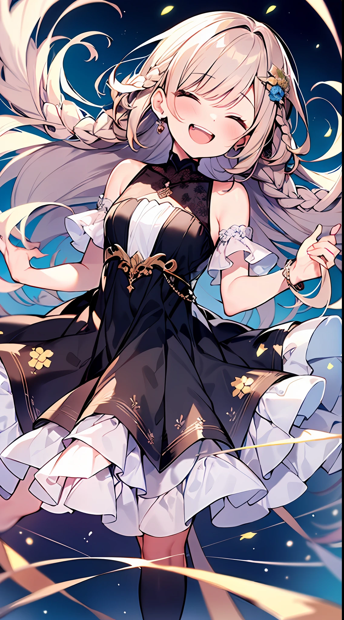 (incredibly absurdres absolutely resolution: 1.5), highest quality, masterpiece, ultra high resolution, 8k, (multiple girls), (gorgeous dresses with many gorgeous and colorful decorations) BREAK shoujo manga style, (loli), soft line drawing, digital enhancement, shojo manga touch, environmental change scenes, shojo manga core, ( Hair length to the shoulders))), (((short braid))), laughing with open mouth, closing eyes, ancient city of the West, angle from which the whole body is visible, entangle, beautiful and aesthetic: 1.5, High quality: 1.3