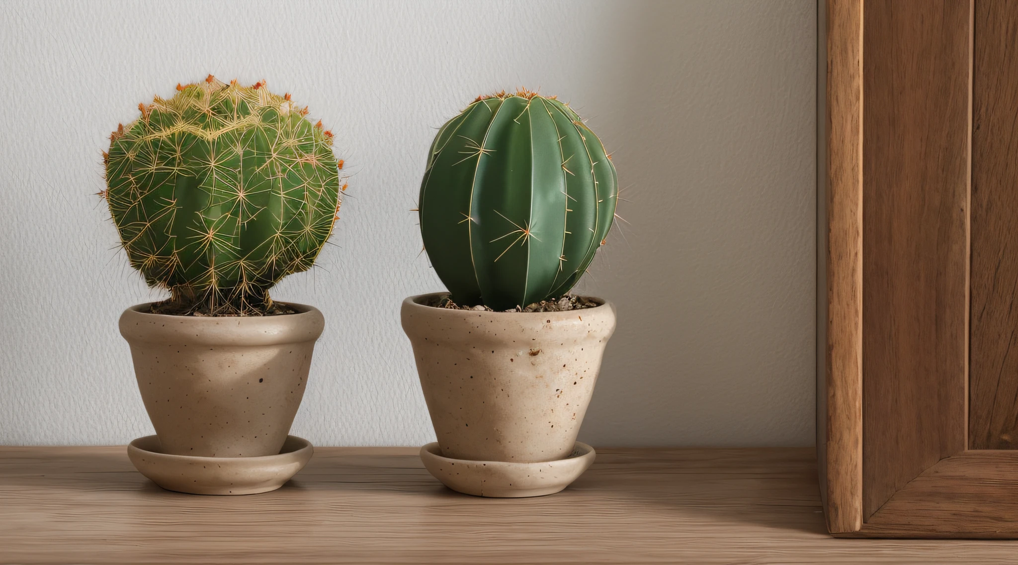 extremely real photo of a small cactus in a porcelain vase(cinematic photo)