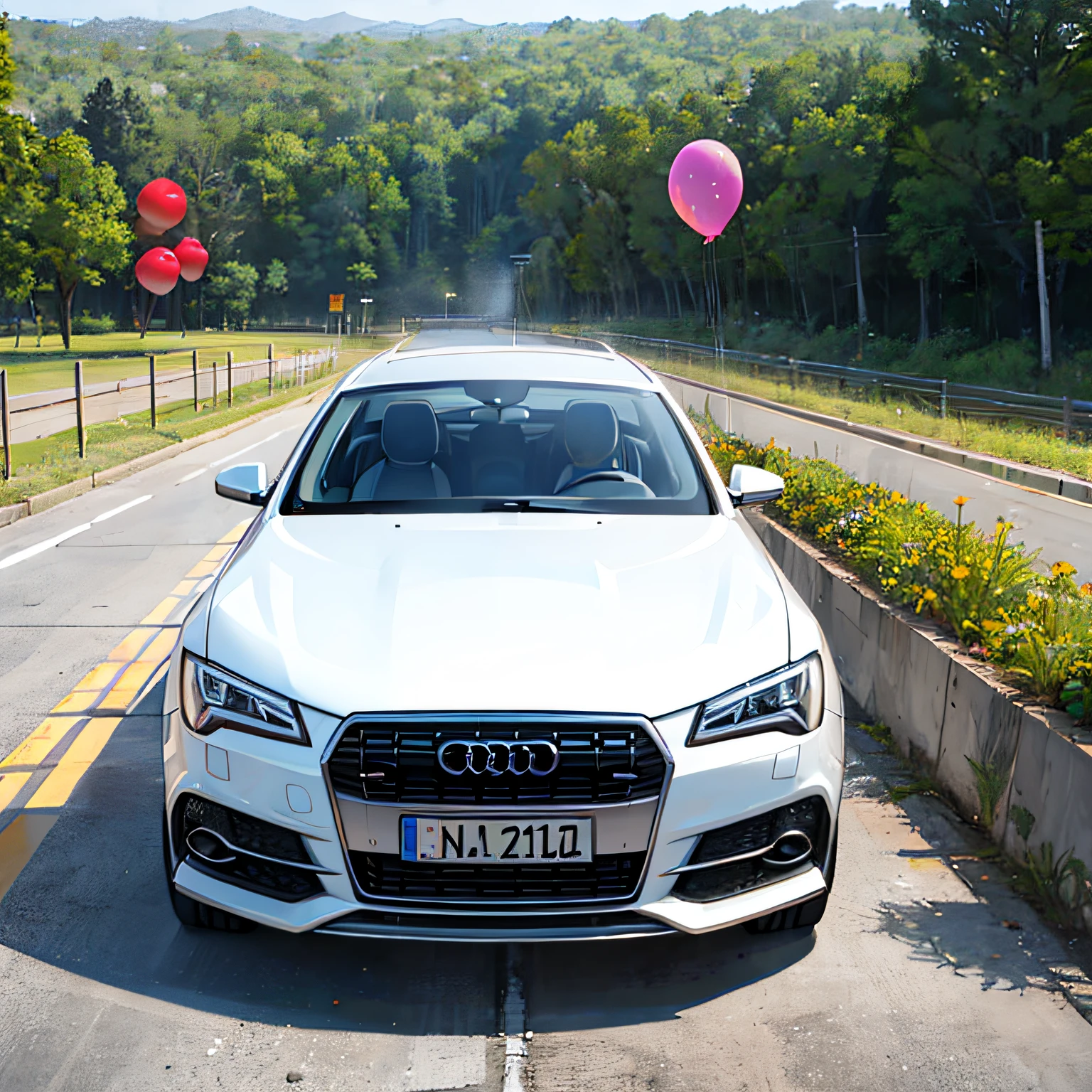 Audi, flowers, balloons, barbecue --auto