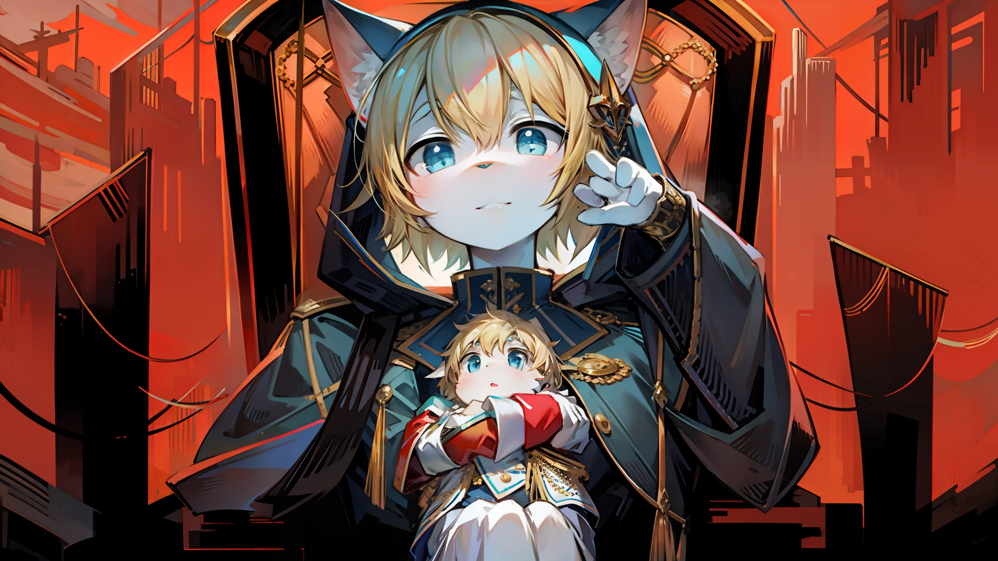 (masterpiece, best quality), 1 male, mature, aged up:1.4, tall muscular guy, broad shoulders, finely detailed eyes and detailed face, extremely detailed CG unity 8k wallpaper, intricate details, Fantasy, royal, nobleman, Admiral, short hair, blonde hair, blue eyes, fleet commander, navy, commander, white uniform, ocean, cloudy sky, wave