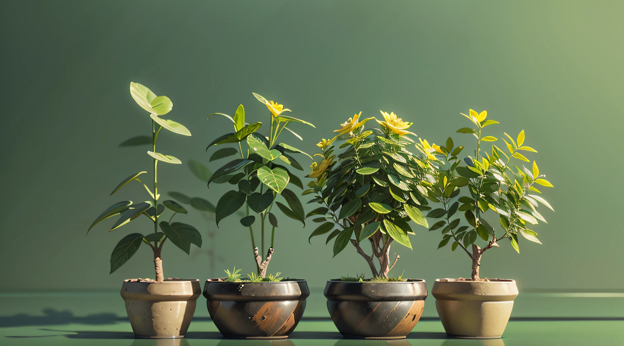 Set of Rosemarinus Officinalis creeper plant, isolated on transparent background. 3D render.