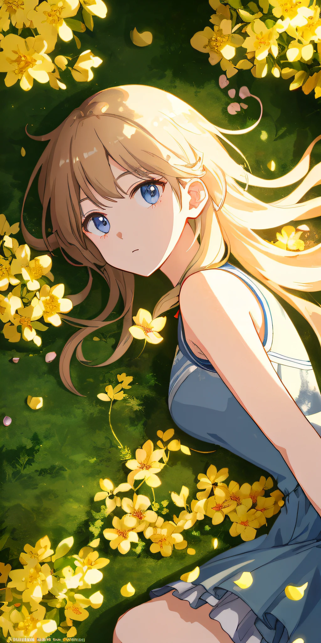 Masterpiece, best quality, (very detailed CG unity 8k wallpaper) (best quality), (best illustration), (best shadows) Nature's delicate leaves petals of various colors falling in the air light Tracking, super detailed --v6