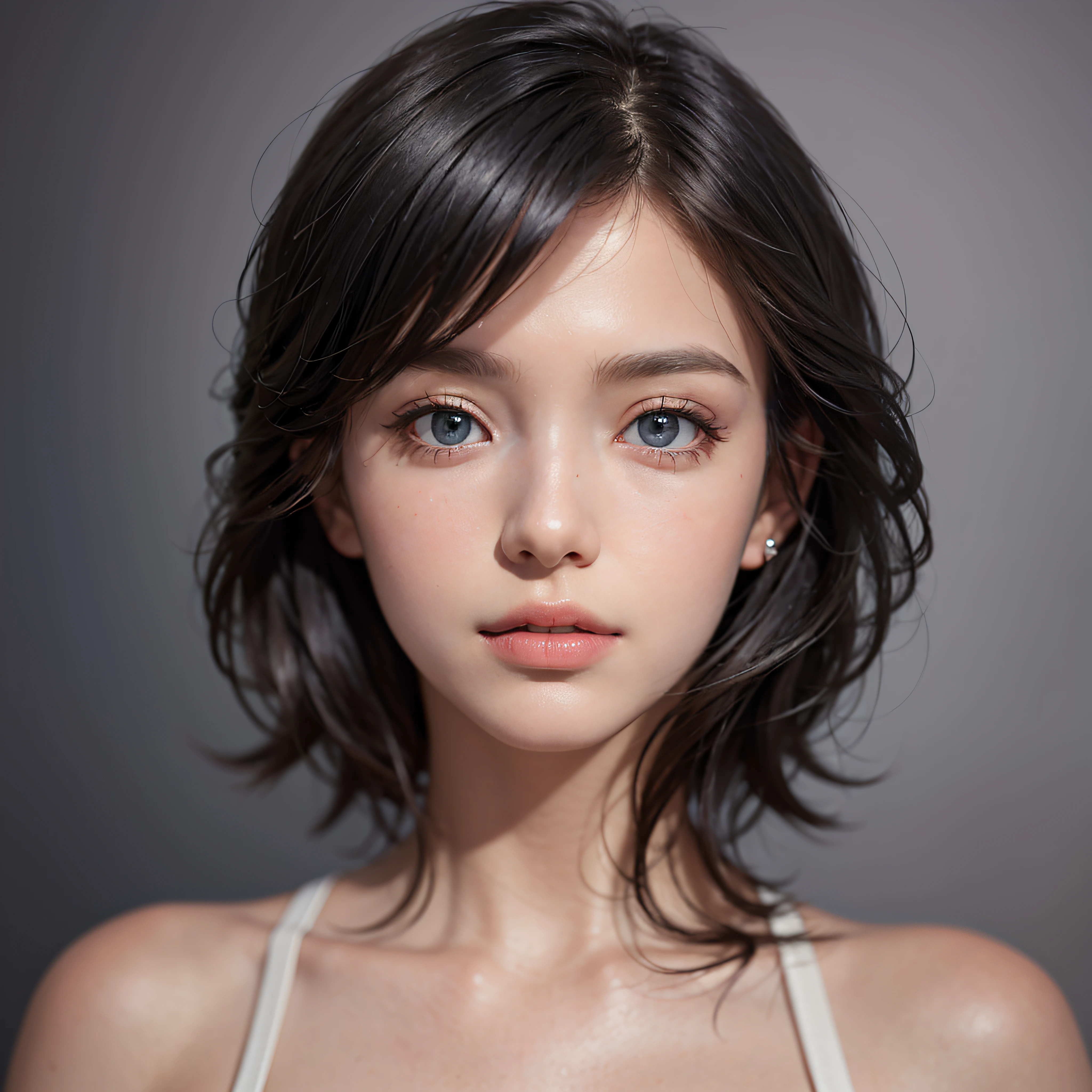 (masterpiece:1.3), (8k, photorealistic, RAW photo, best quality: 1.4), (1girl), beautiful face, (realistic face), (black hair, short hair:1.3), beautiful hairstyle, realistic eyes, beautiful detailed eyes, (realistic skin), beautiful skin, absurdres, attractive, ultra high res, ultra realistic, highly detailed, golden ratio, (night, dark, rim lighting, side view)